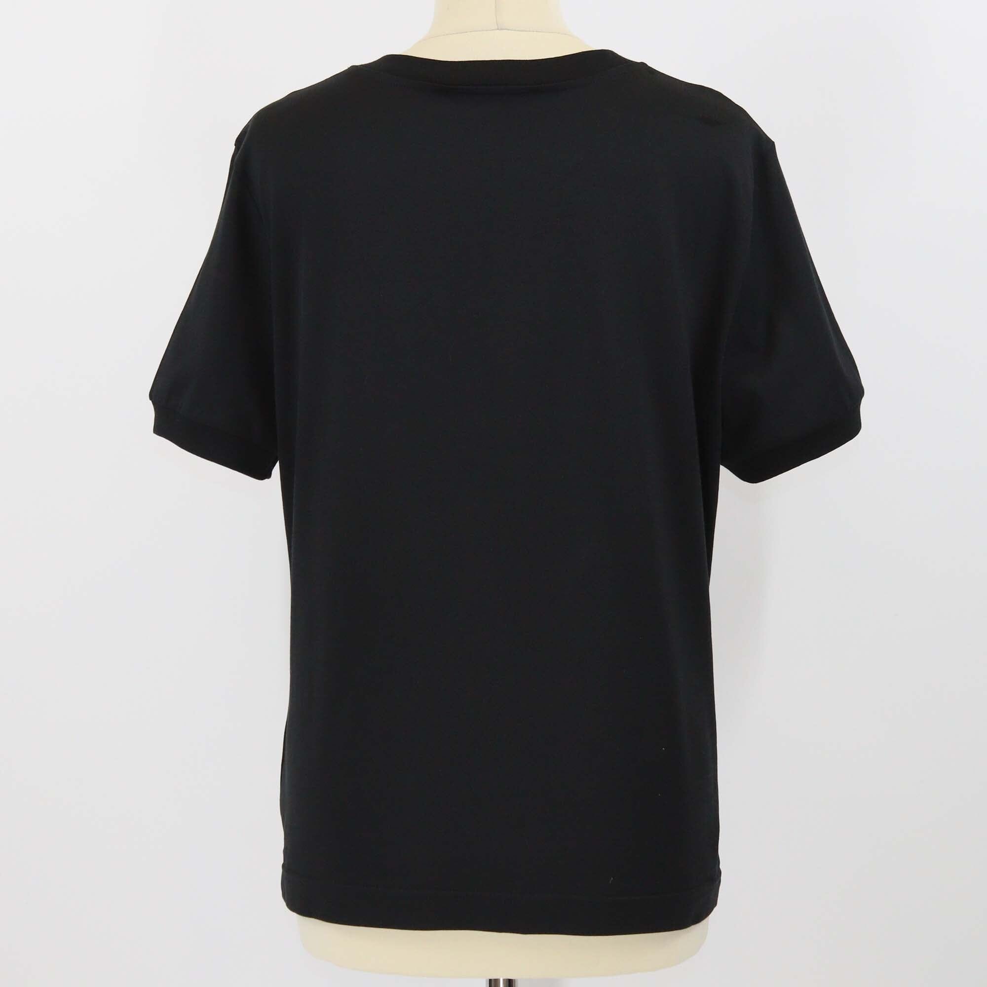 Dolce & Gabbana Black Lace Patch Cotton Short Sleeve T-Shirt Womens Dolce & Gabbana