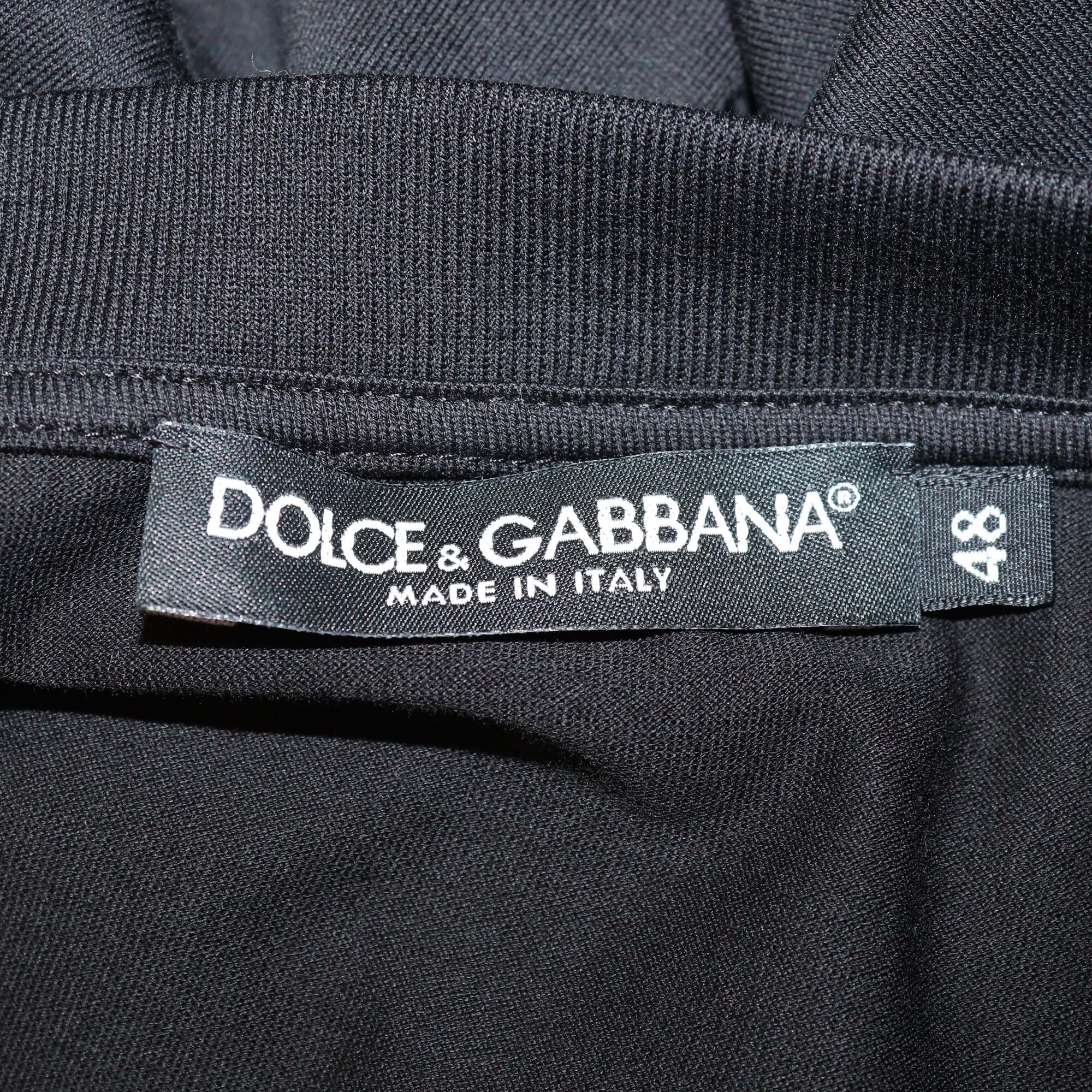 Dolce & Gabbana Black Lace Patch Cotton Short Sleeve T-Shirt Womens Dolce & Gabbana