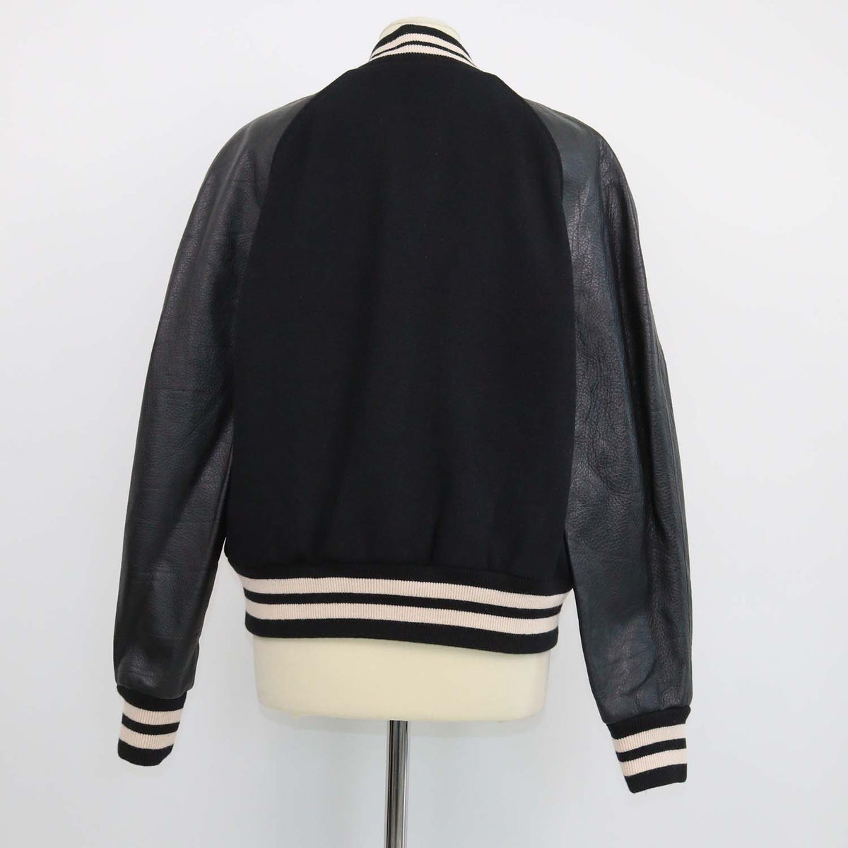 Gucci Black Blend Fabric and Leather Horsebit Bomber Jacket