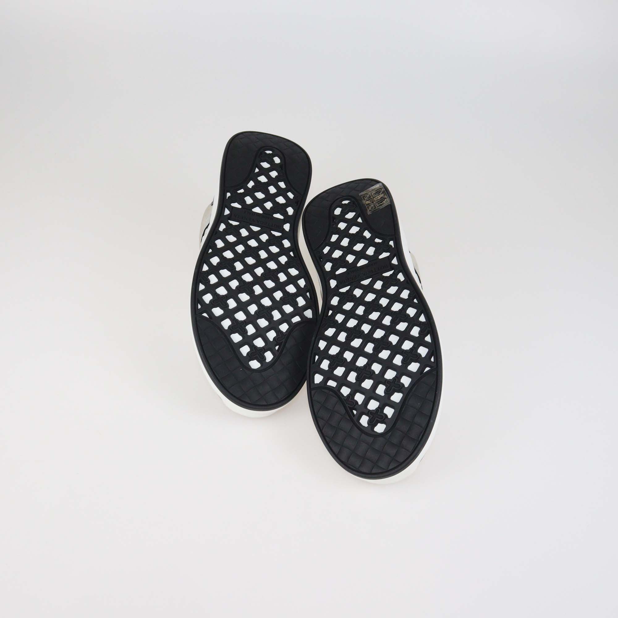 Bottega Veneta Multicolor Intrecciato Leather & Suede Lace Up Sneakers