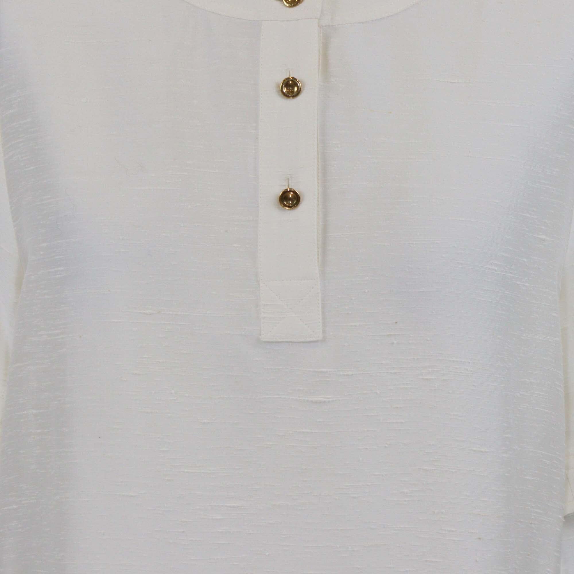 Loro Piana Cream Silk Jadyn Short Sleeve Shirt Womens Loro Piana