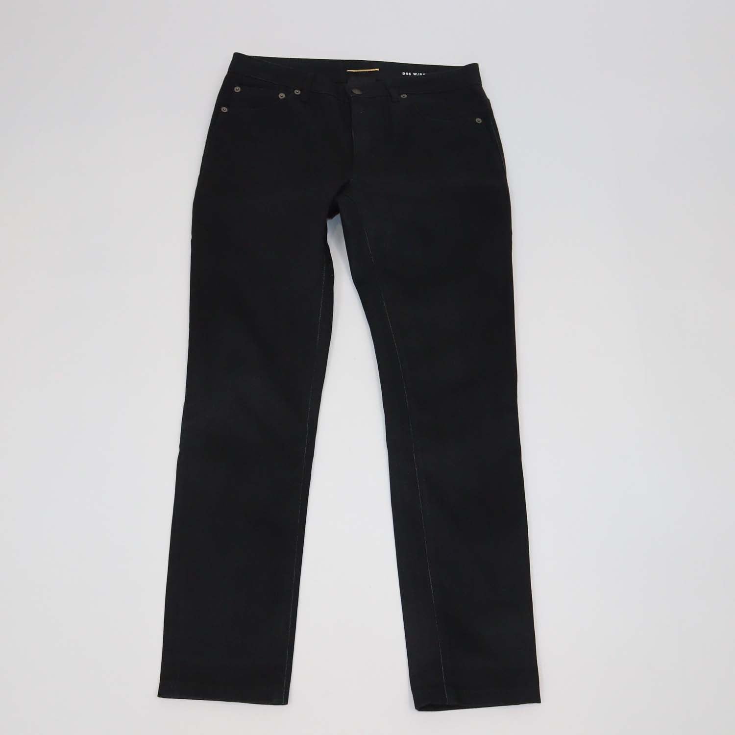 Saint Laurent Black Cotton Straight Leg Jeans