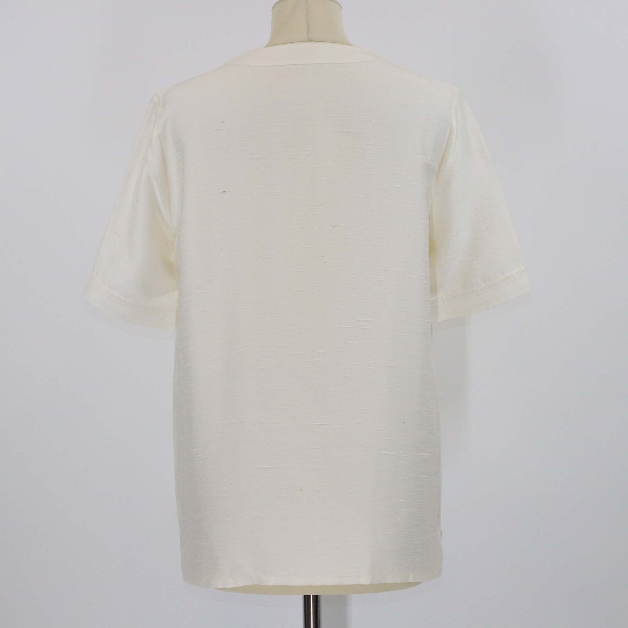 Loro Piana Cream Silk Jadyn Short Sleeve Shirt Womens Loro Piana
