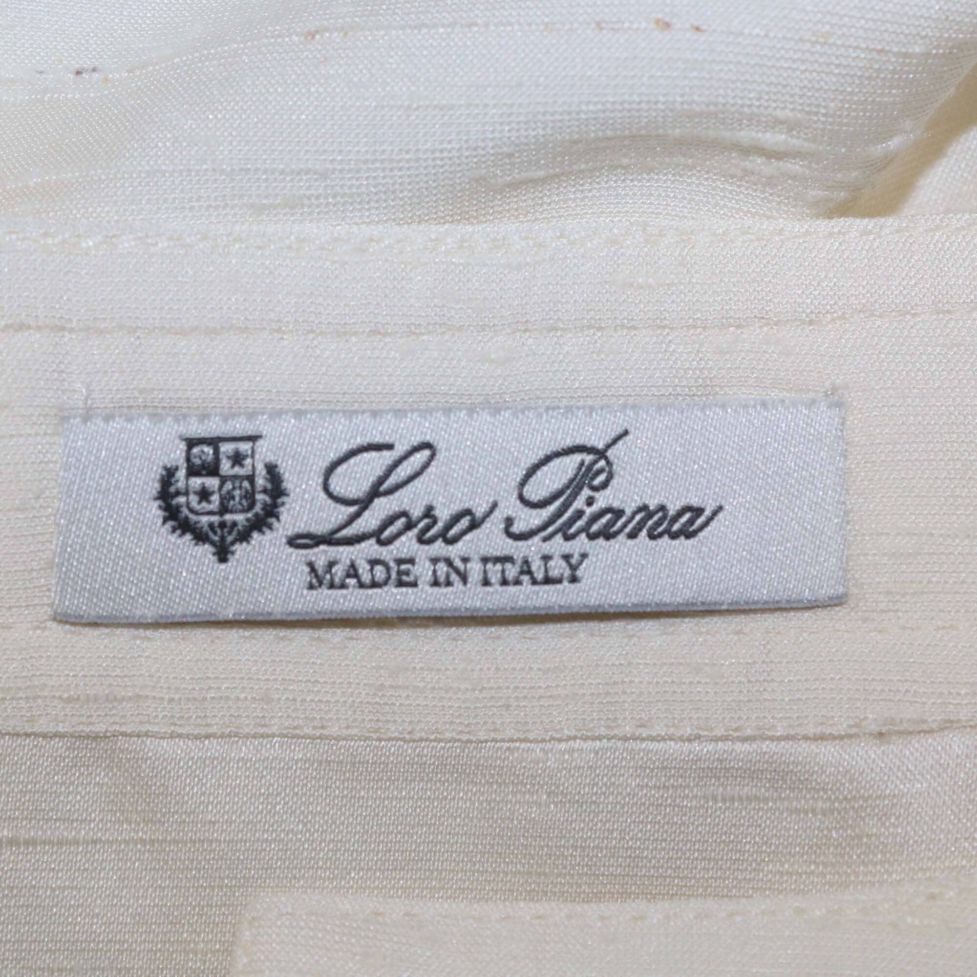 Loro Piana Cream Silk Jadyn Short Sleeve Shirt Womens Loro Piana