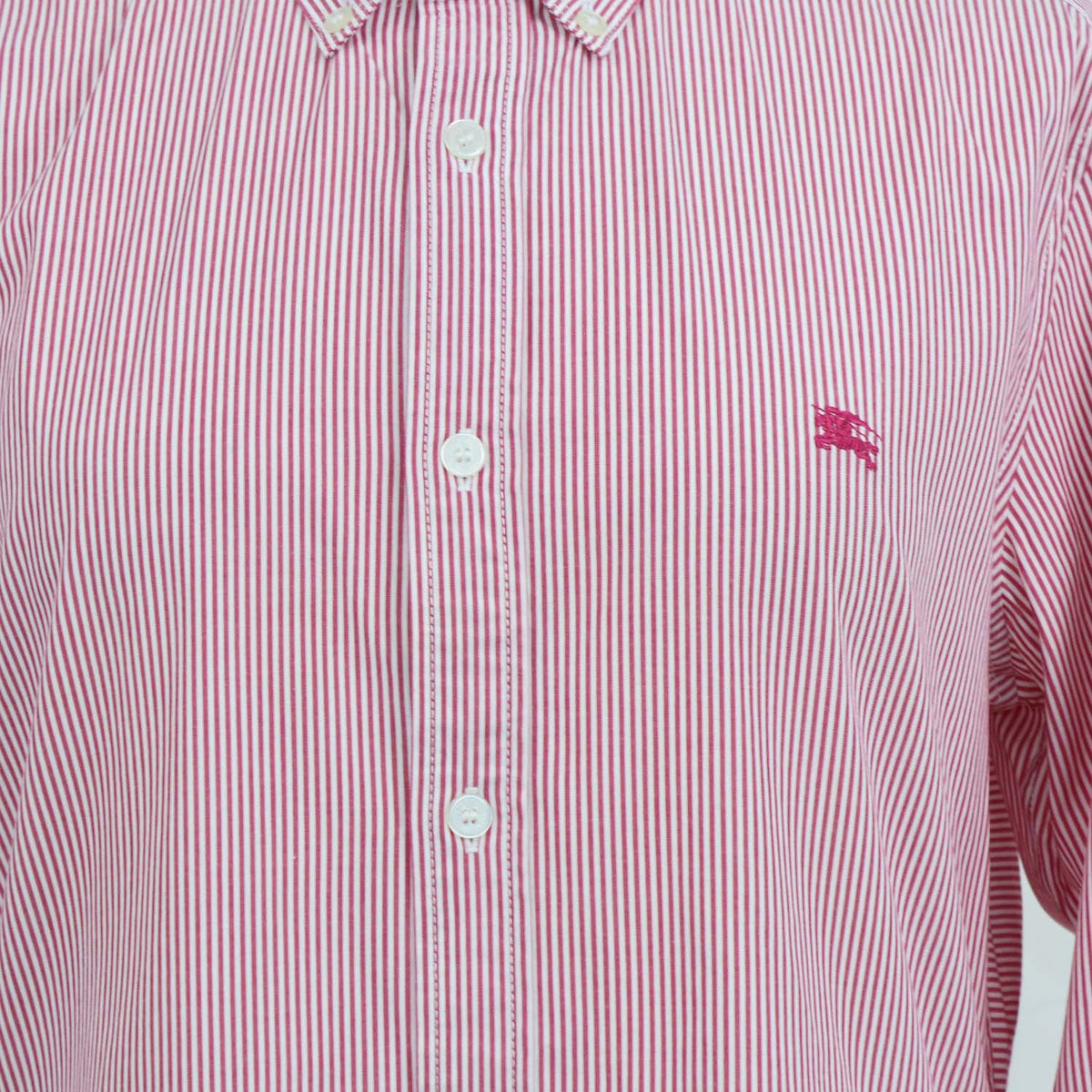 Burberry Brit Red Cotton Striped Long Sleeve Shirt