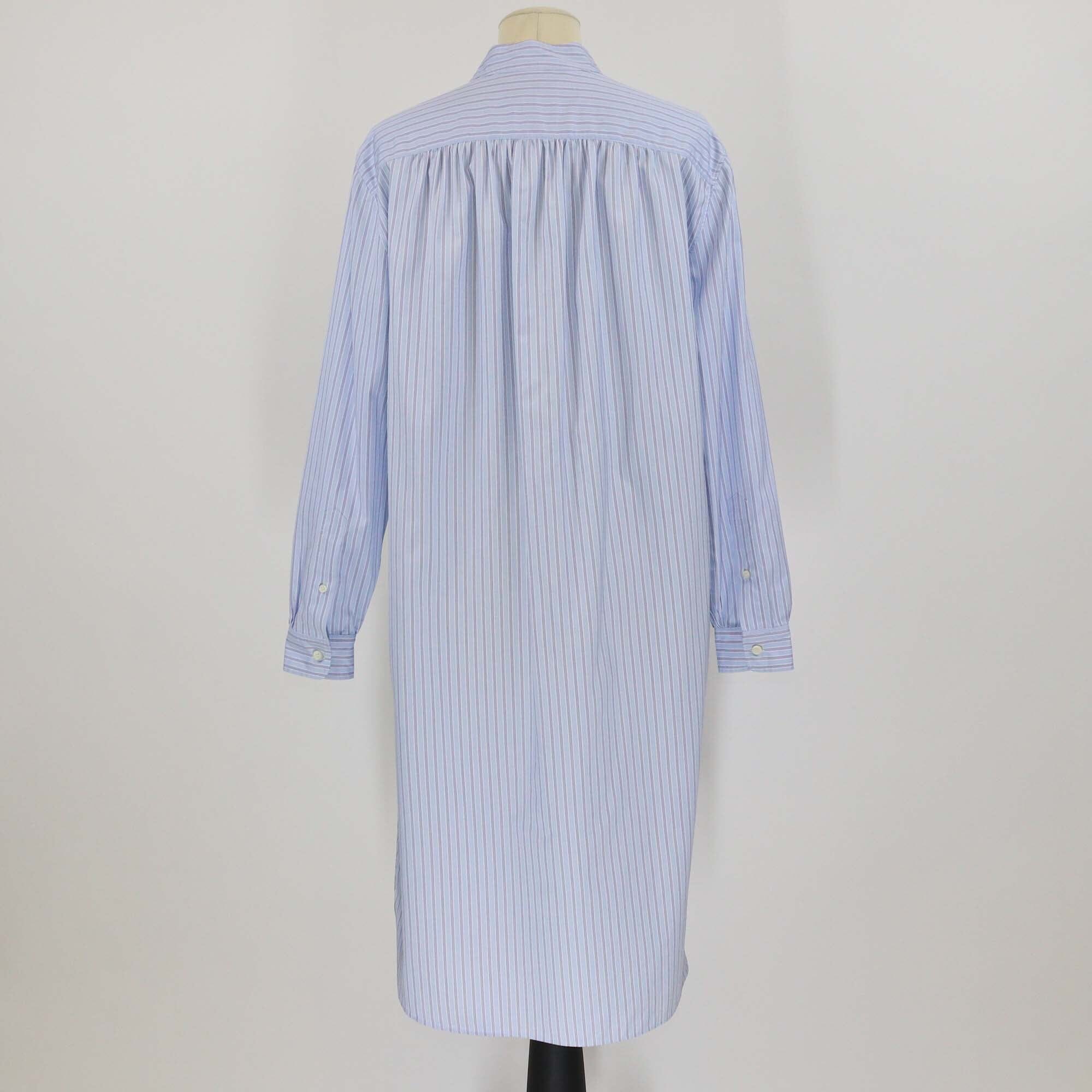 Loro Piana Blue Cotton Catlin Stripe Long Sleeve Tunic Dress Womens Loro Piana