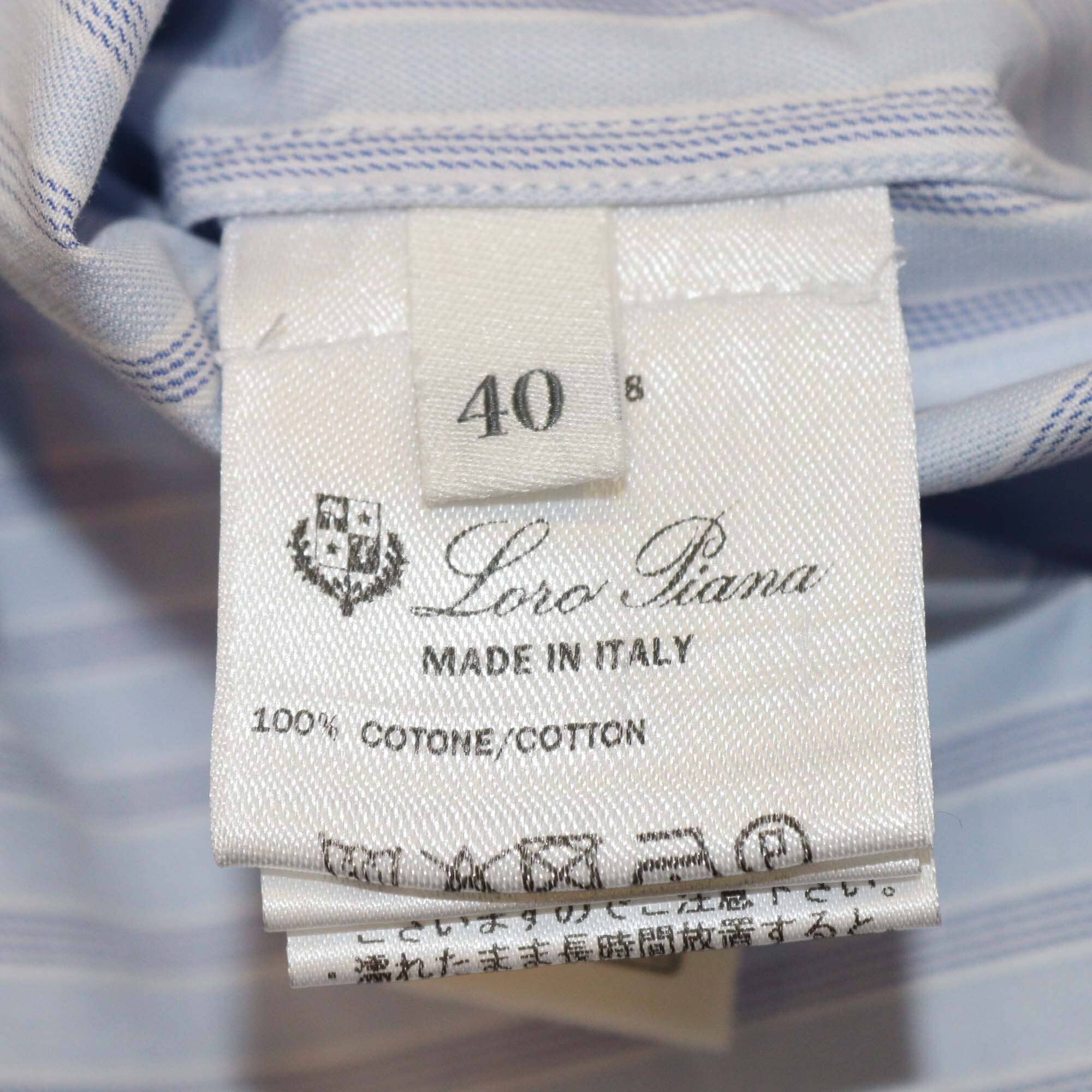 Loro Piana Blue Cotton Catlin Stripe Long Sleeve Tunic Dress Womens Loro Piana