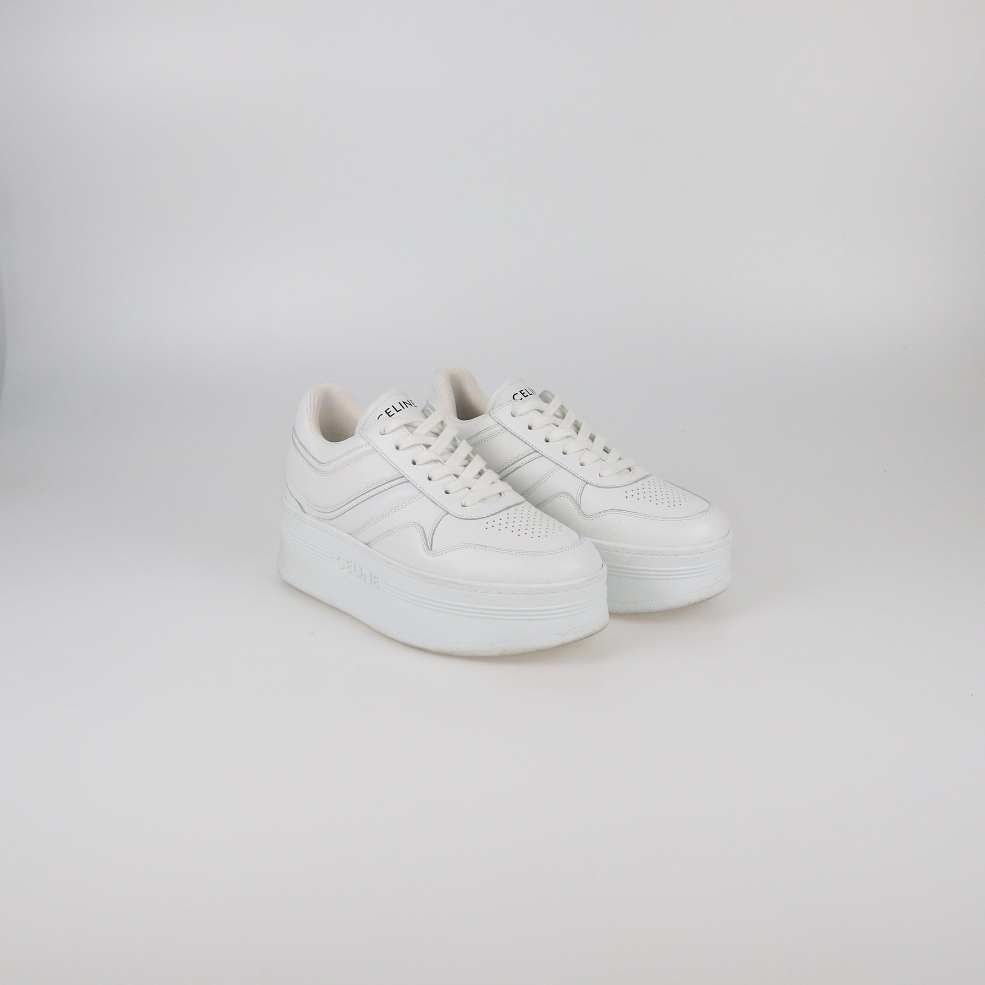 Celine White Wedge Block Sneakers Womens Celine