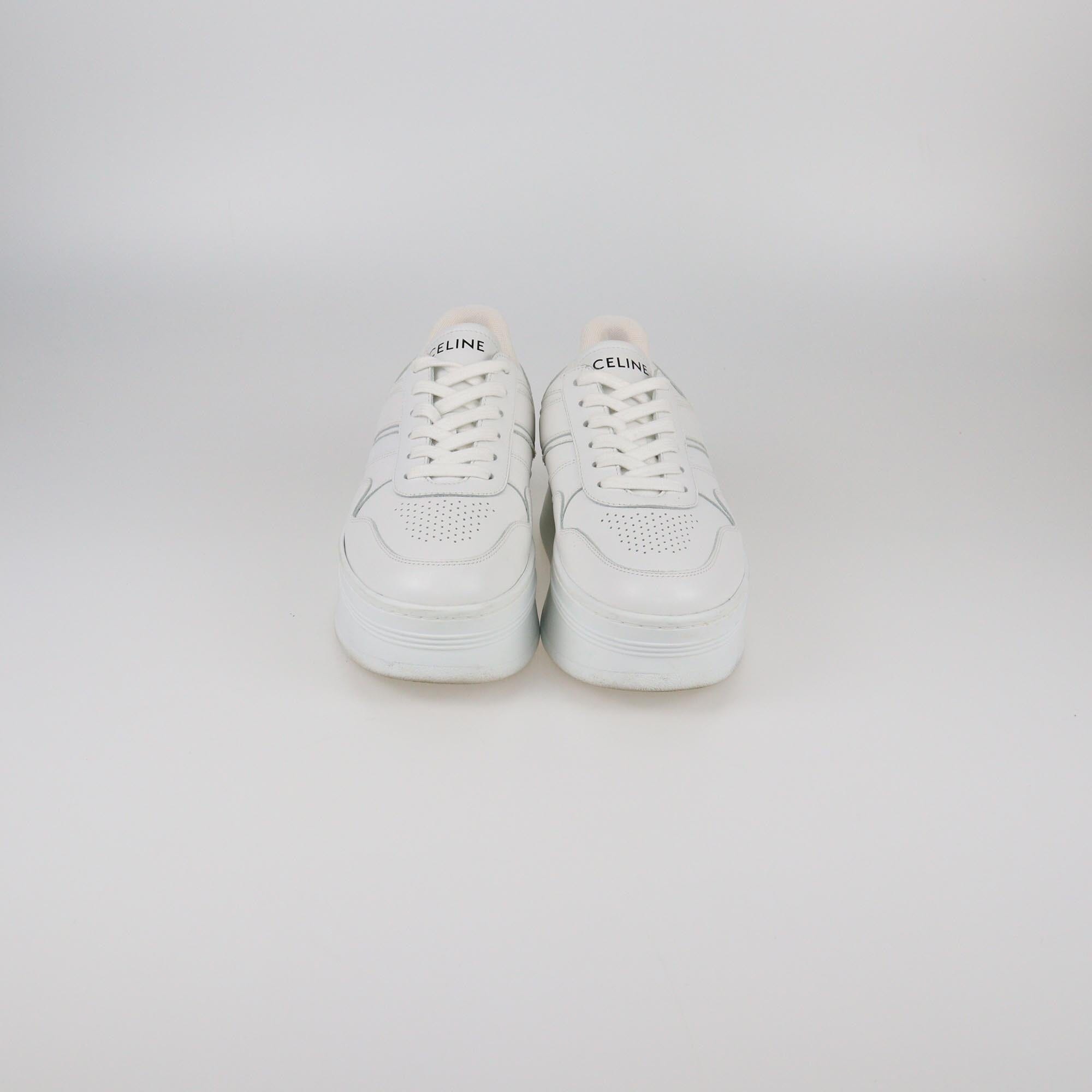 Celine White Wedge Block Sneakers Womens Celine