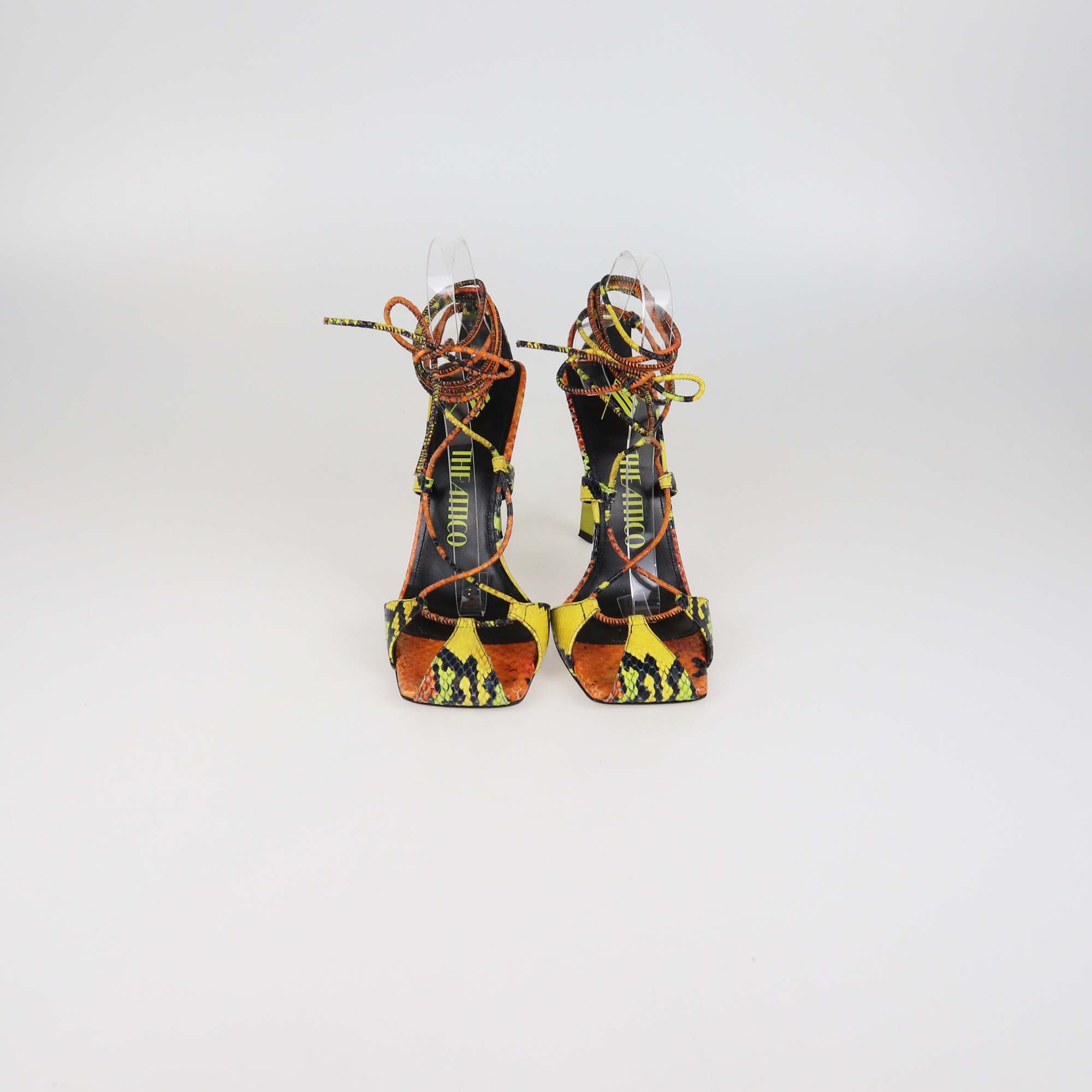 The Attico Multicolor Python Embossed Leather Adele Strappy Sandals