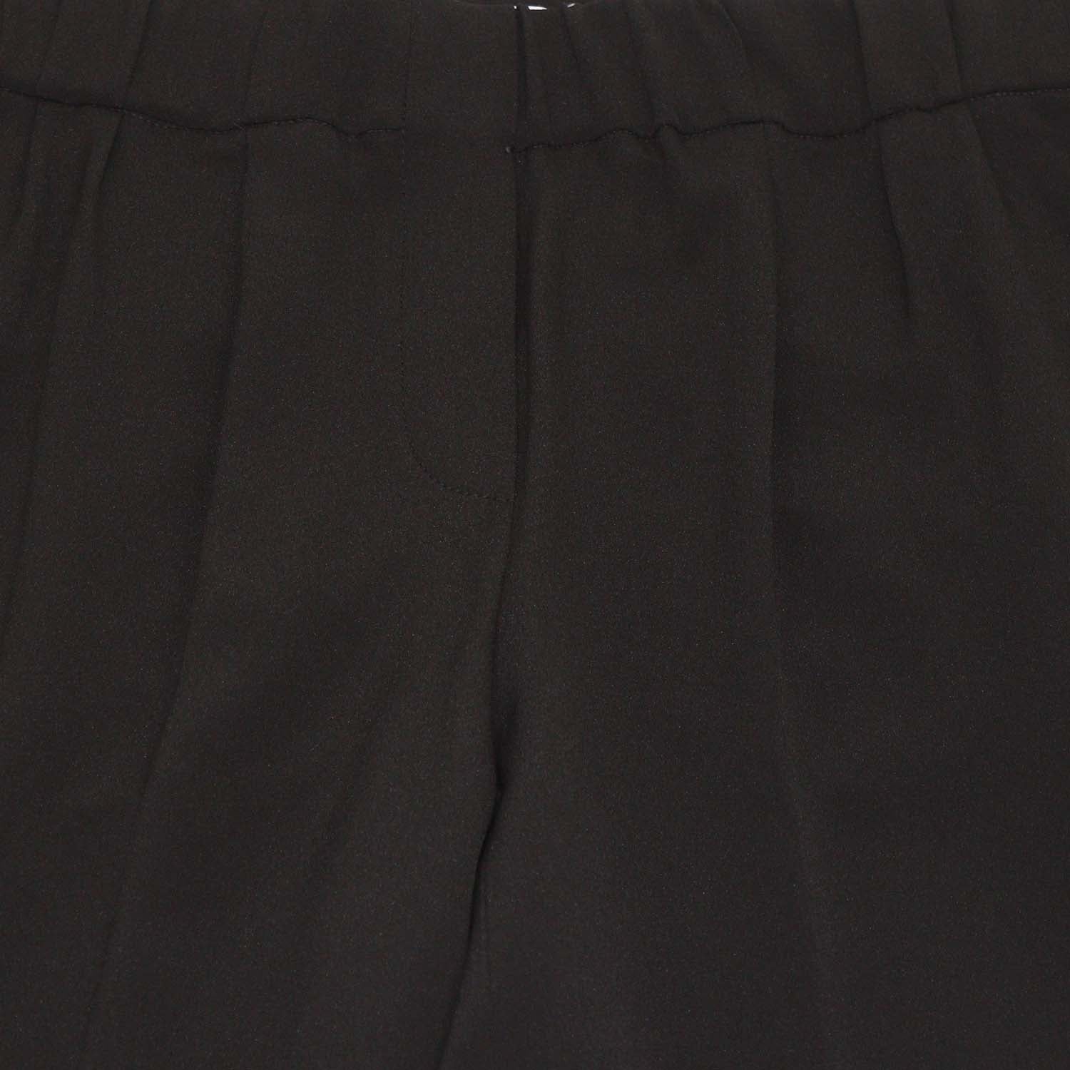 Brunello Cucinelli Black Silk Blend Straight Leg Pants