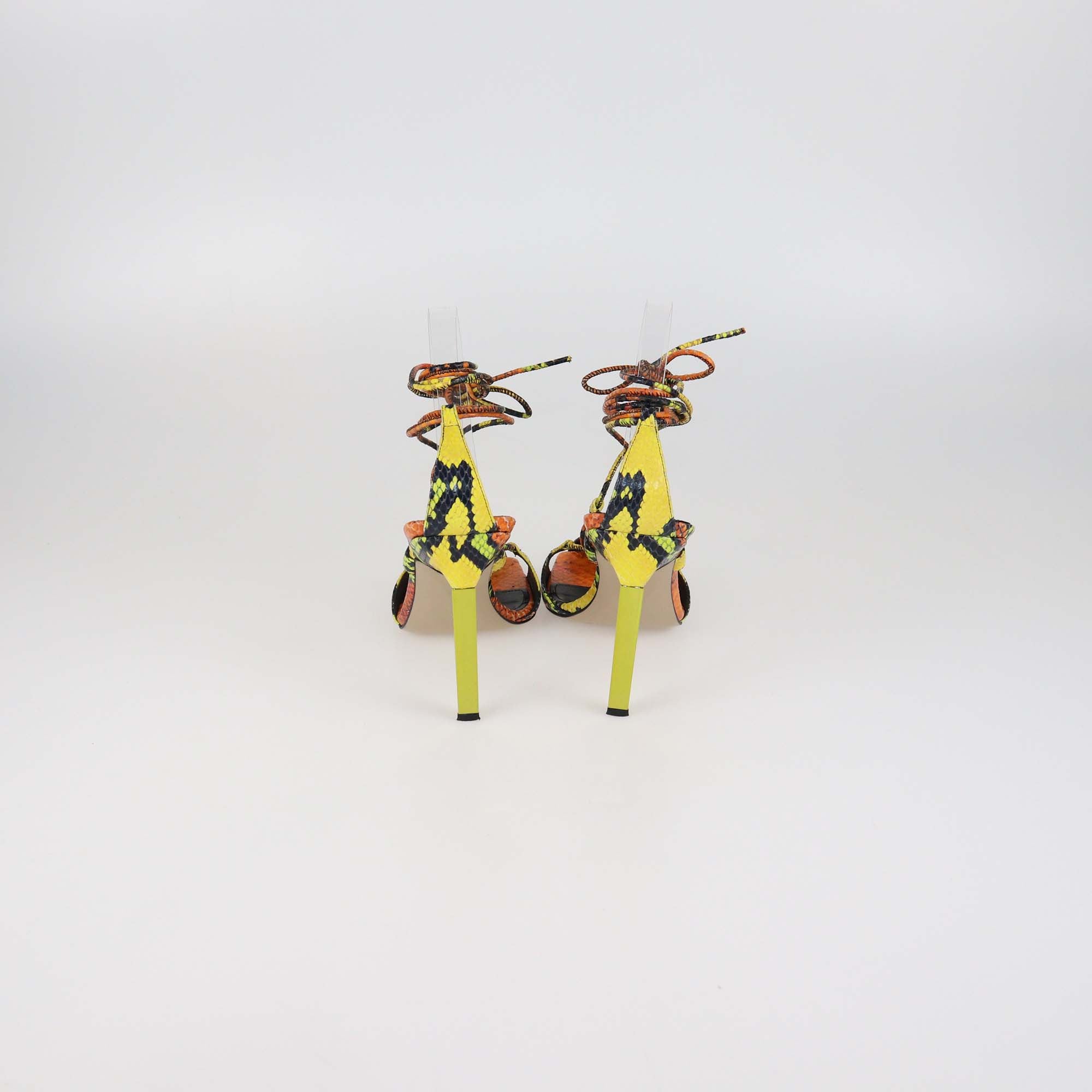 The Attico Multicolor Python Embossed Leather Adele Strappy Sandals