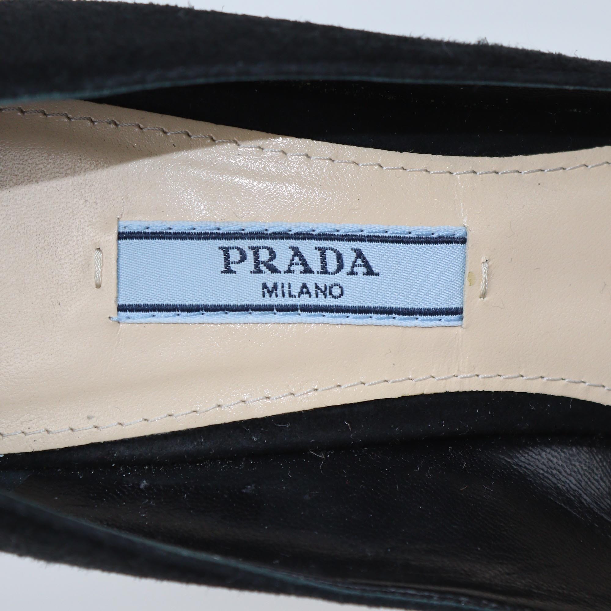 Prada Black Wave Cut-Out Pointed Toe Pumps Womens Prada