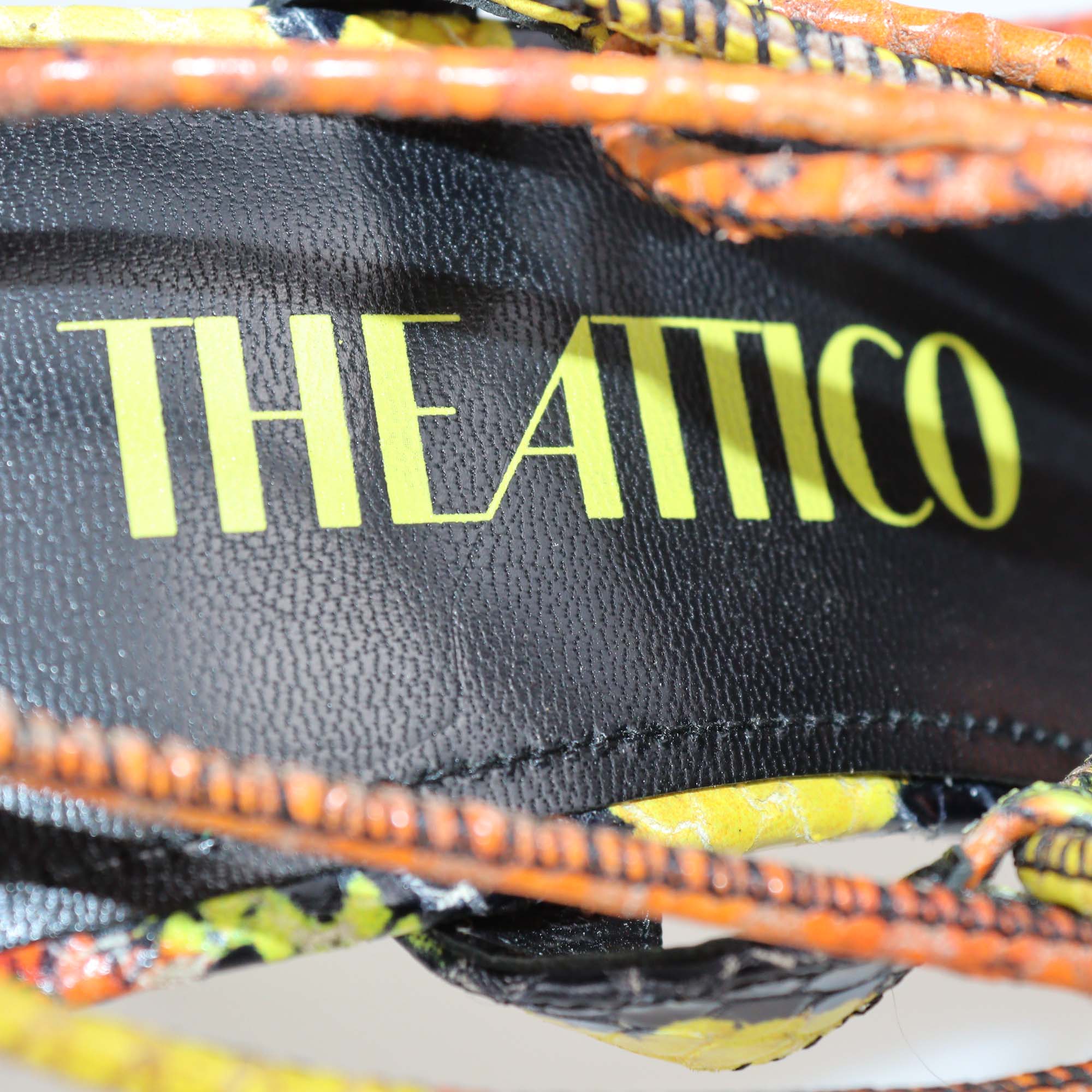 The Attico Multicolor Python Embossed Leather Adele Strappy Sandals