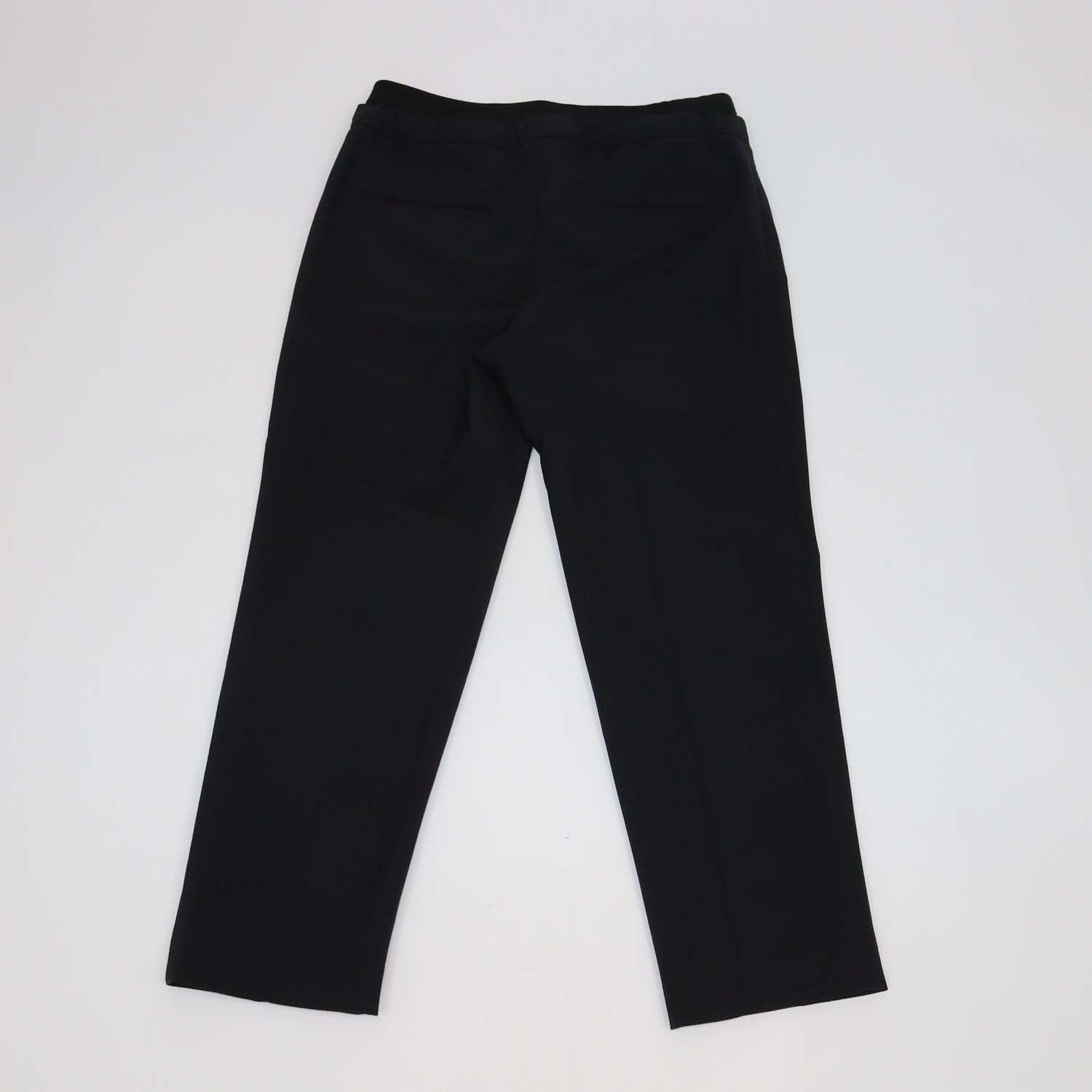 Brunello Cucinelli Black Wool Blend Drawstrings Straight Leg Pants