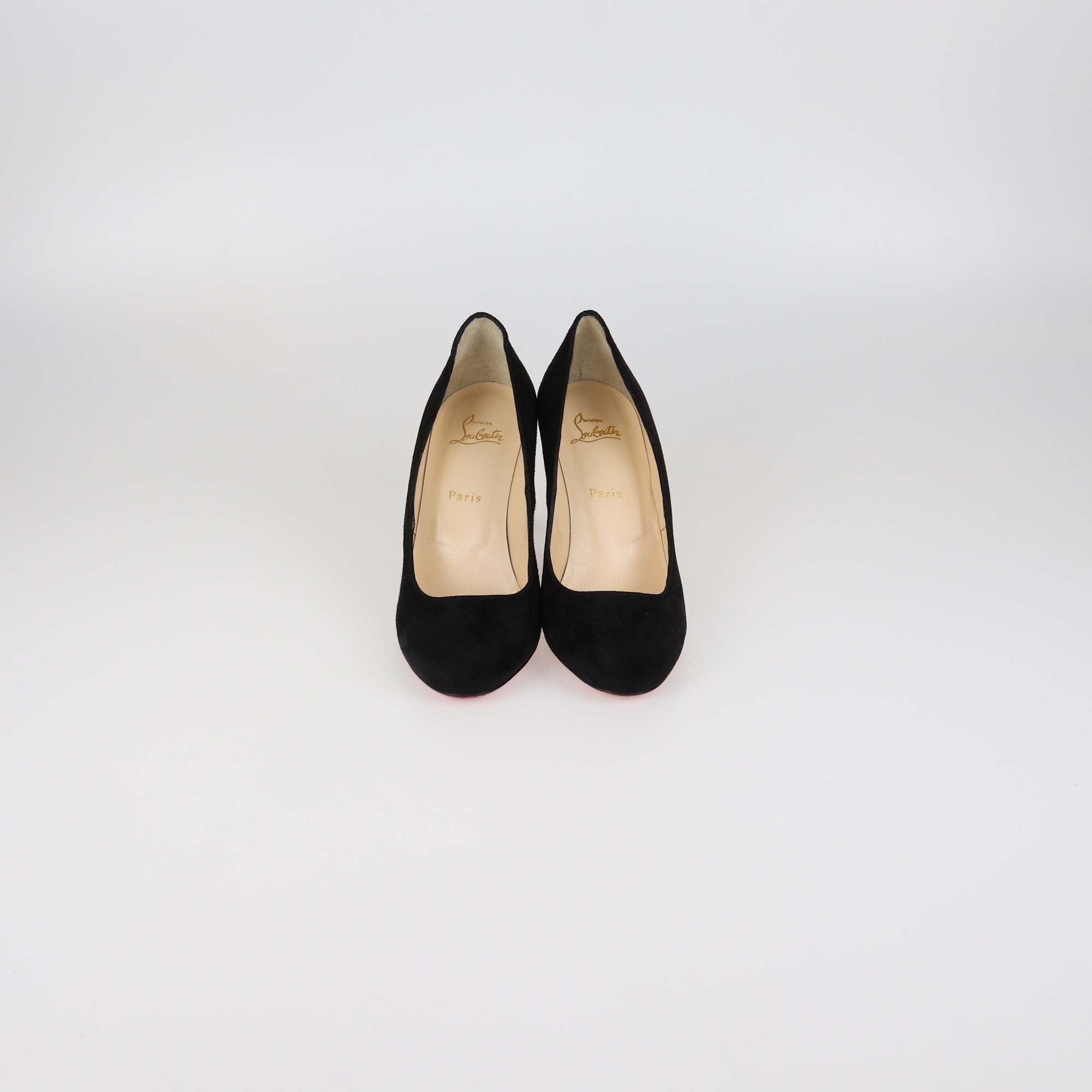 Christian Louboutin Black Suede Simple Pumps