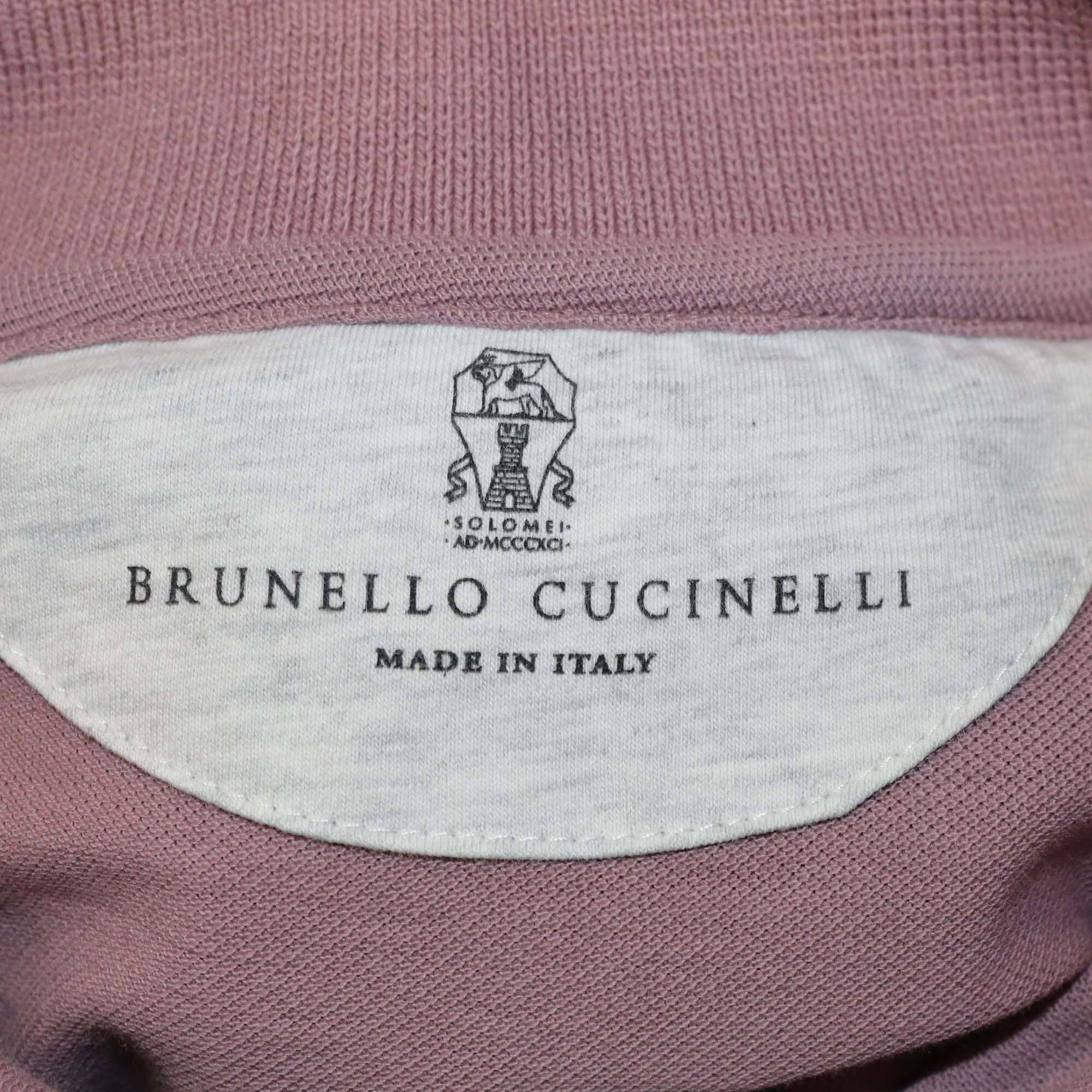Brunello Cucinelli Old Rose Cotton Short Sleeve Polo Shirt Mens Brunello Cucinelli