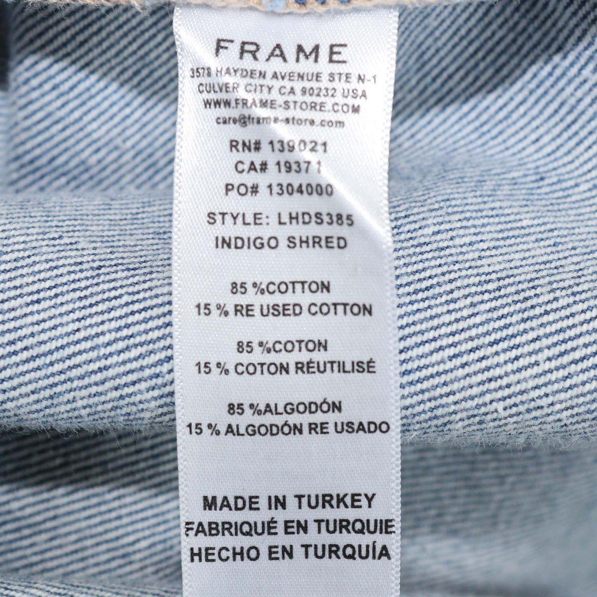 Frame Blue Denim Distressed Jacket