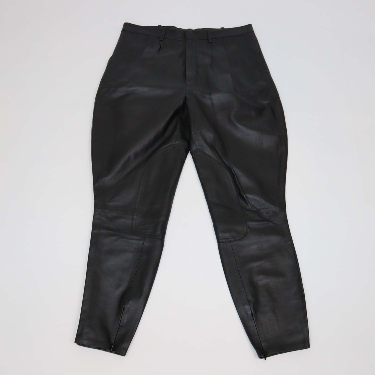 Ralph Lauren Black Leather Skinny Leg Pants