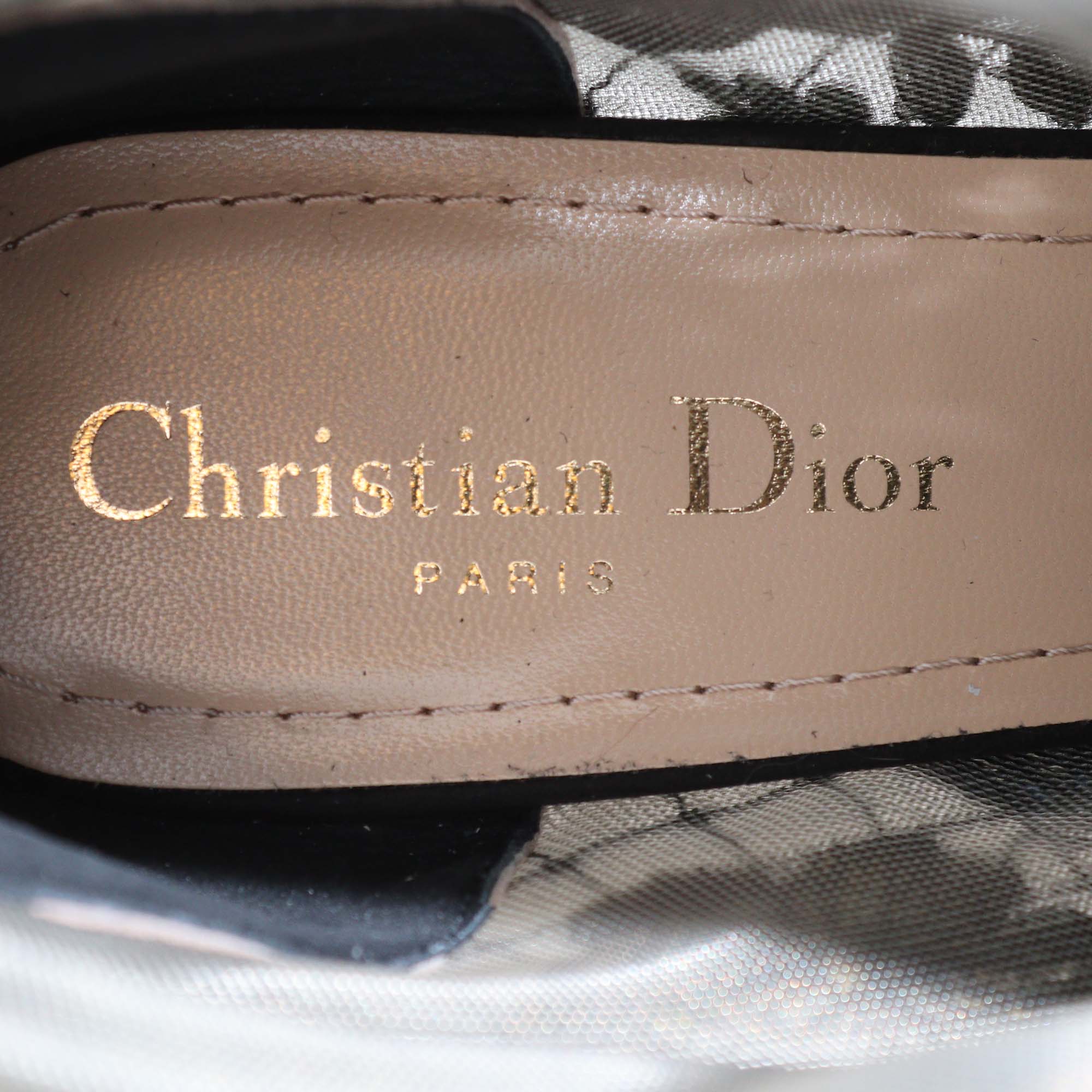 Christian Dior Black Lace and Suede Naughtily D Ankle Boots