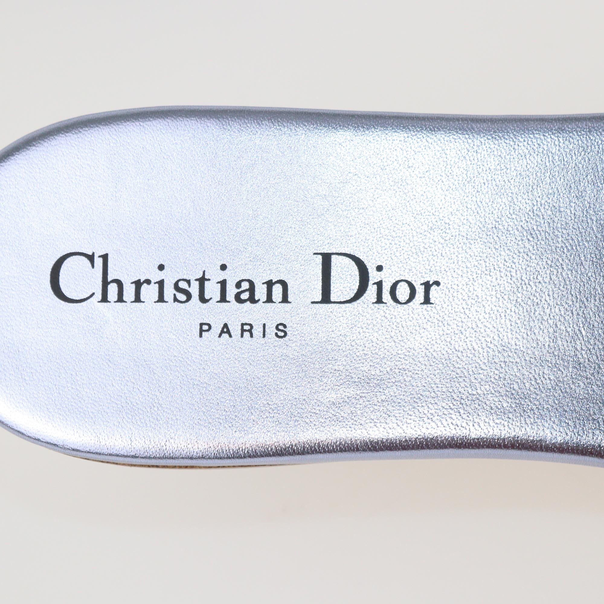 Christian Dior Indigo Meta Dway Flat Slides Womens Christian Dior