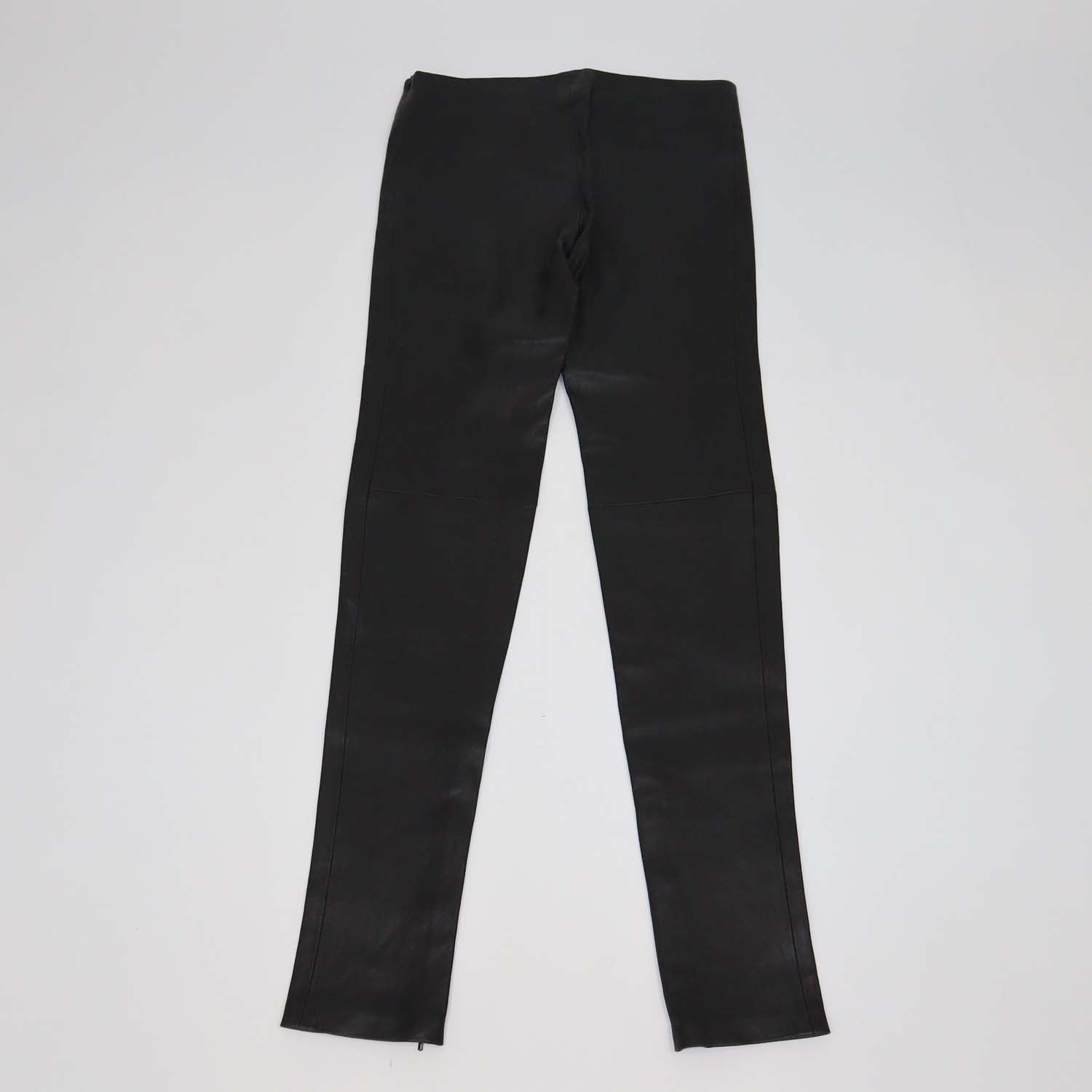 Balenciaga Black Leather Skinny Pants