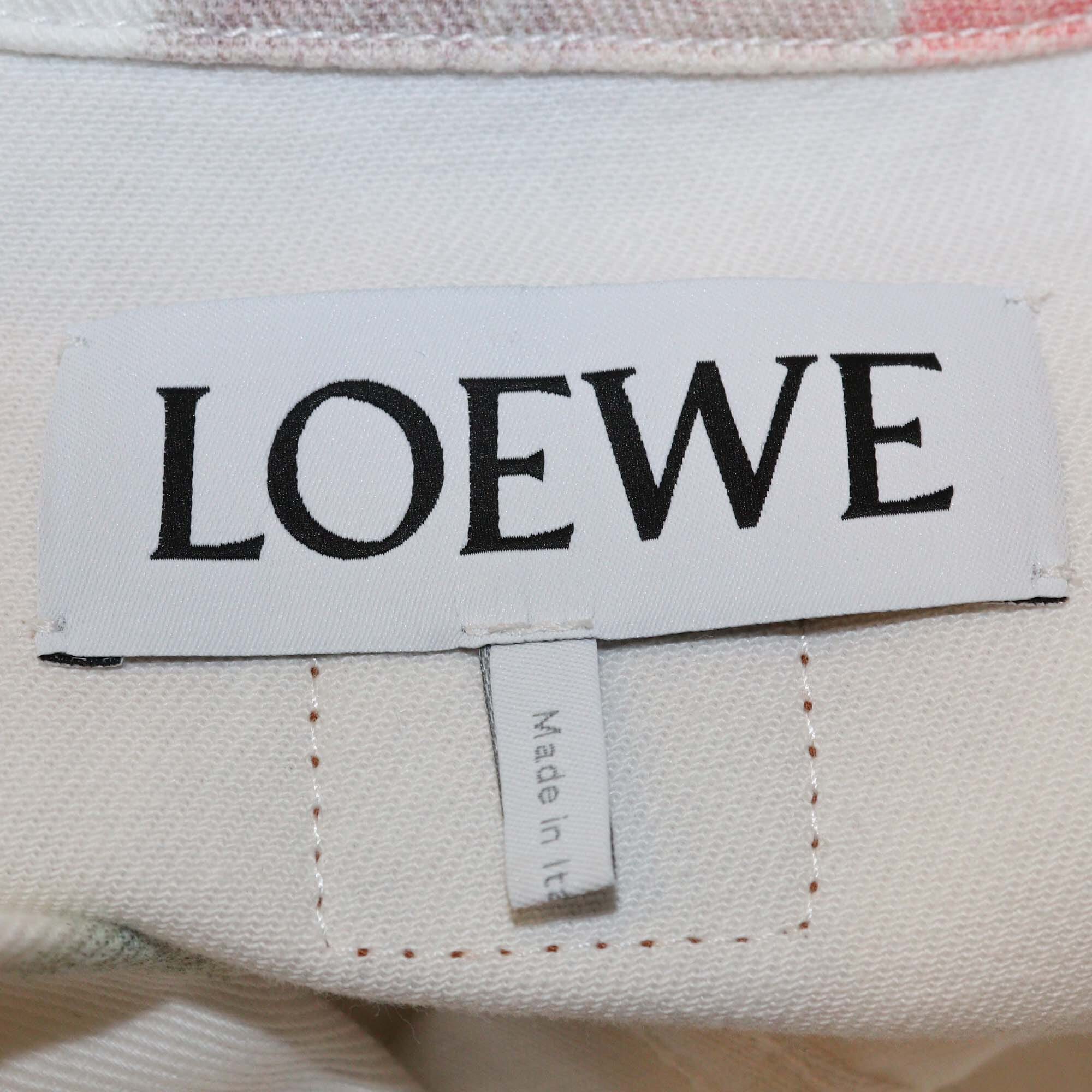 Loewe White Denim Floral Print Long Sleeve Shirt Womens Loewe
