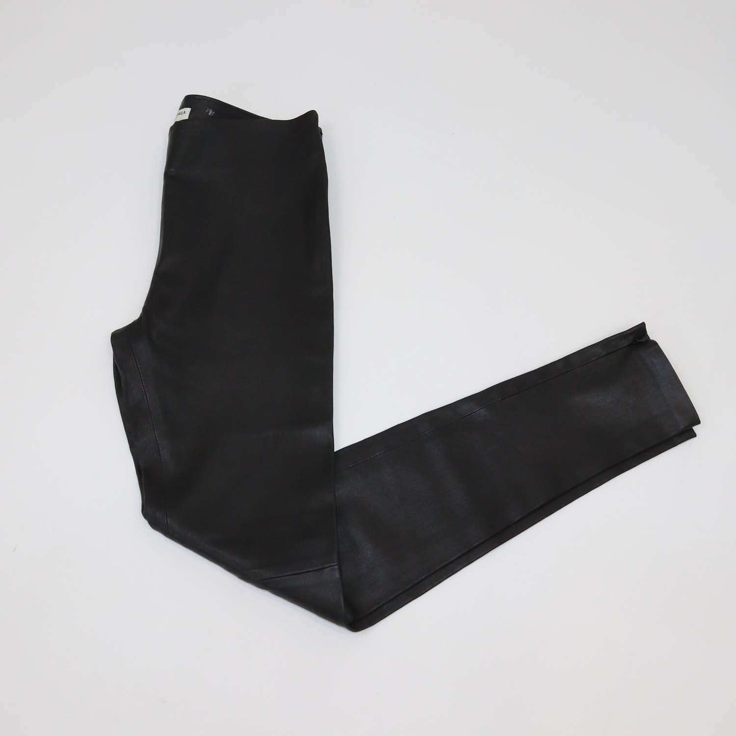 Balenciaga Black Leather Skinny Pants