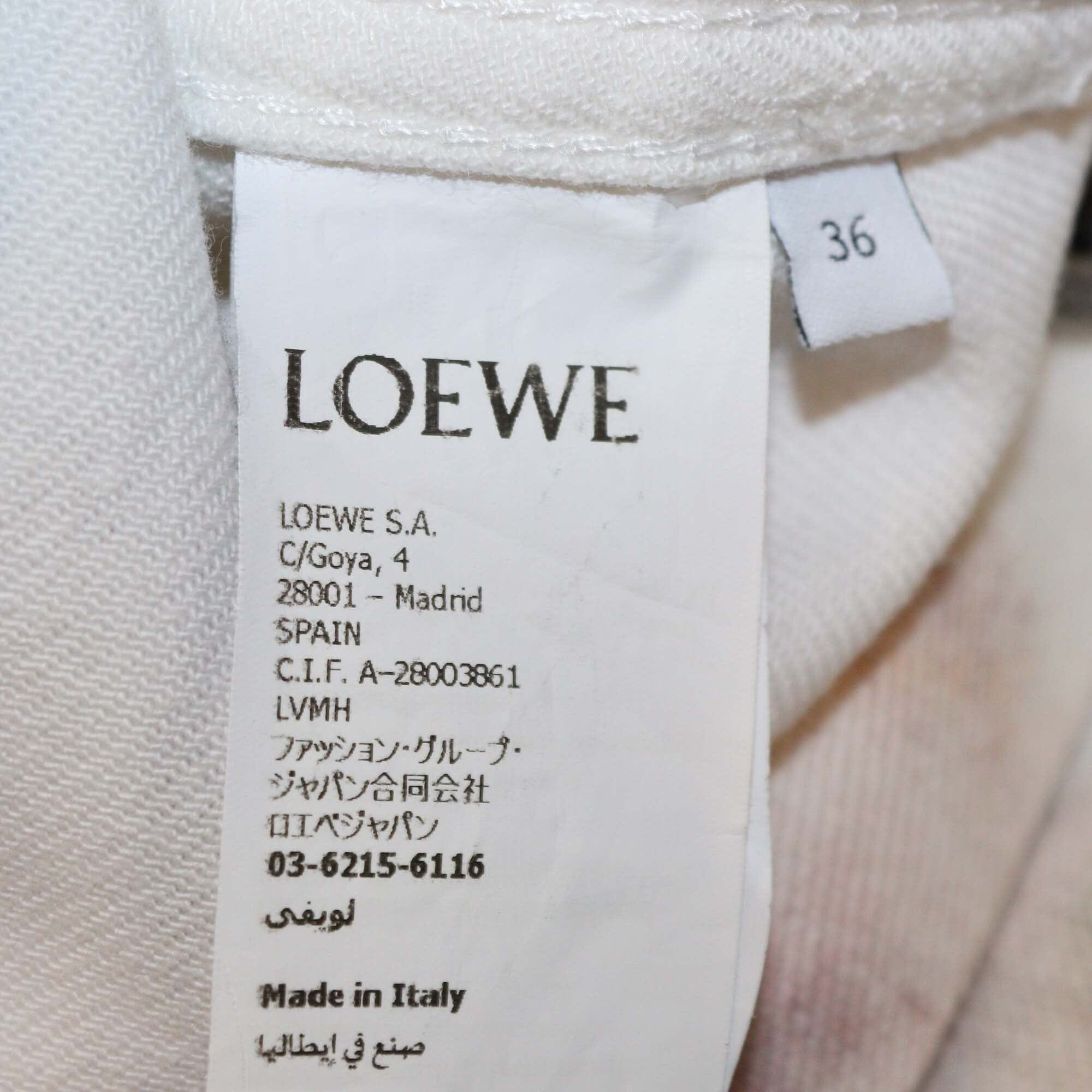 Loewe White Denim Floral Print Long Sleeve Shirt Womens Loewe