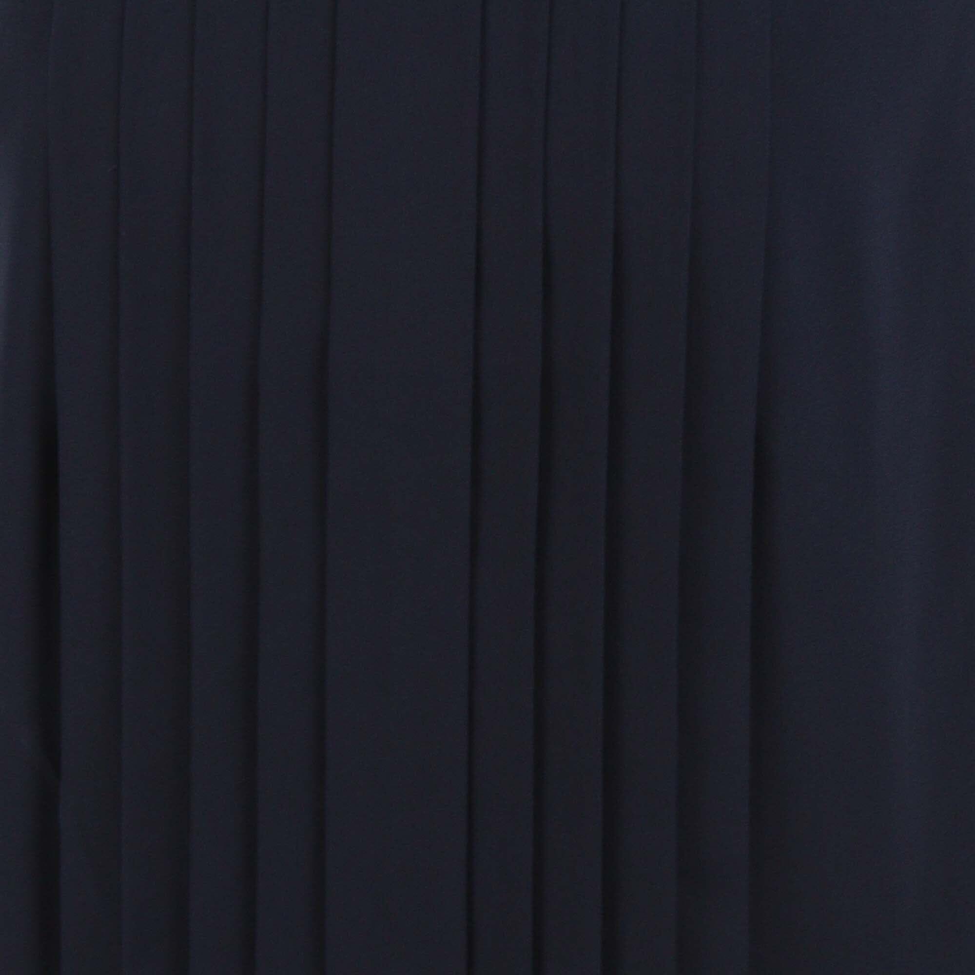 Chanel Navy Blue Silk Pleated Sleeveless Blouse Womens Chanel