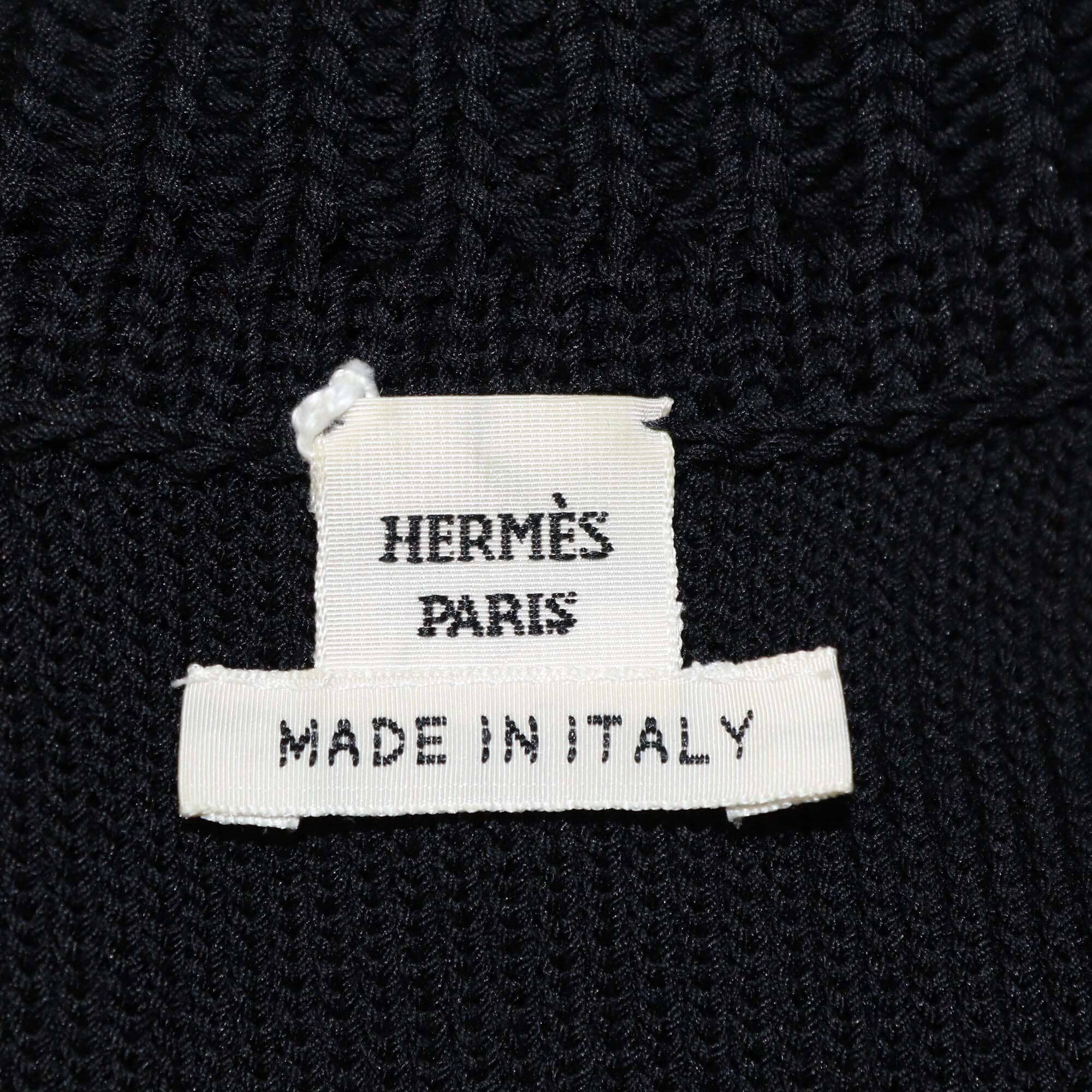Hermes Black Cotton Knit Sleeveless Top Womens Hermes