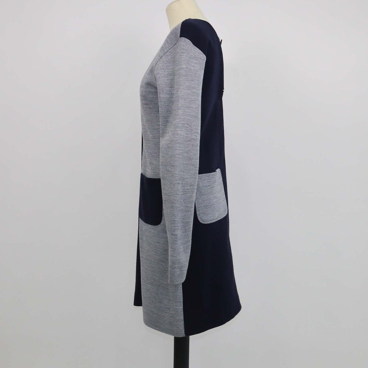 Marni Tricolor Blend Fabric Colorblock Long Sleeve Dress