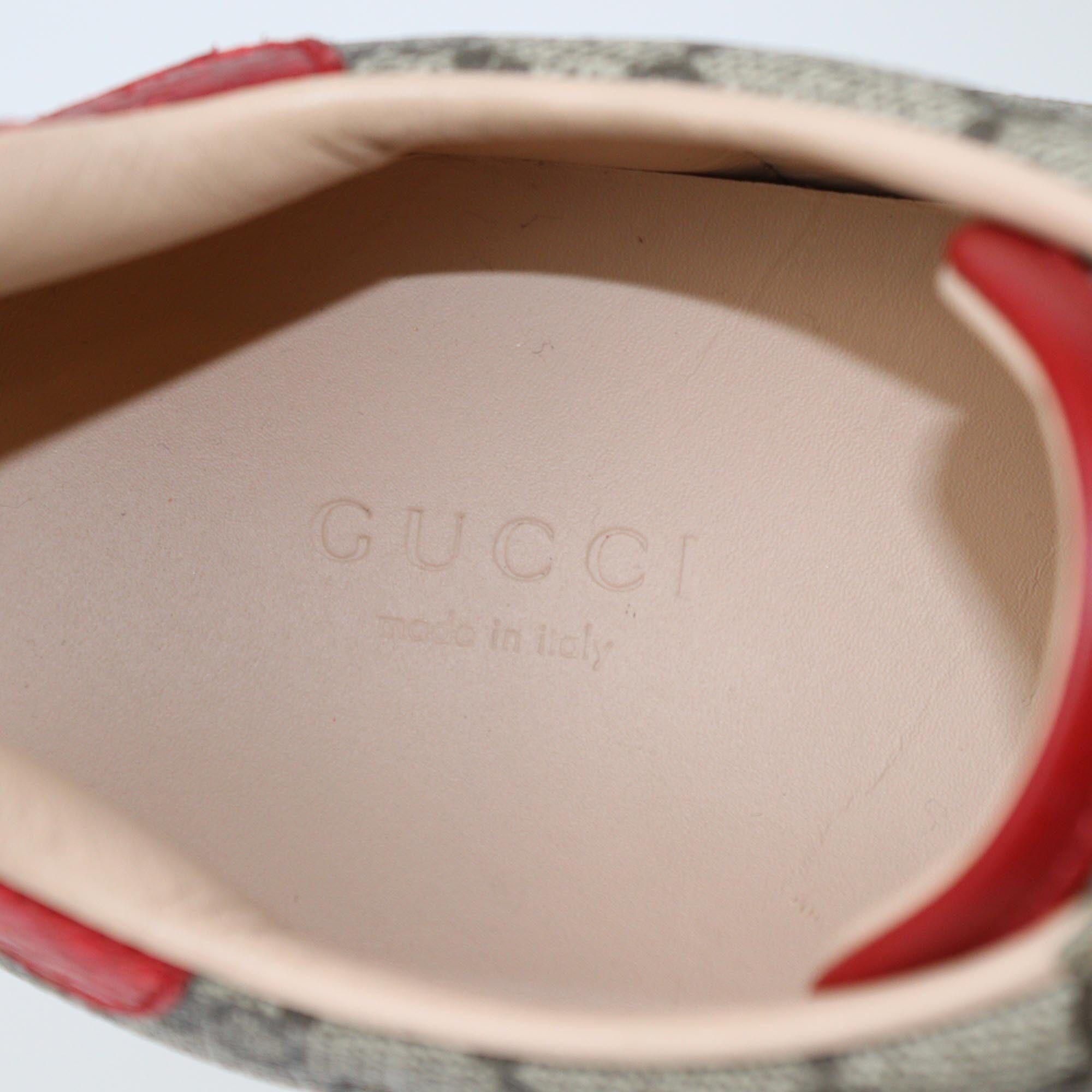 Gucci Beige GG Supreme Web Ace Sneakers Womens Gucci