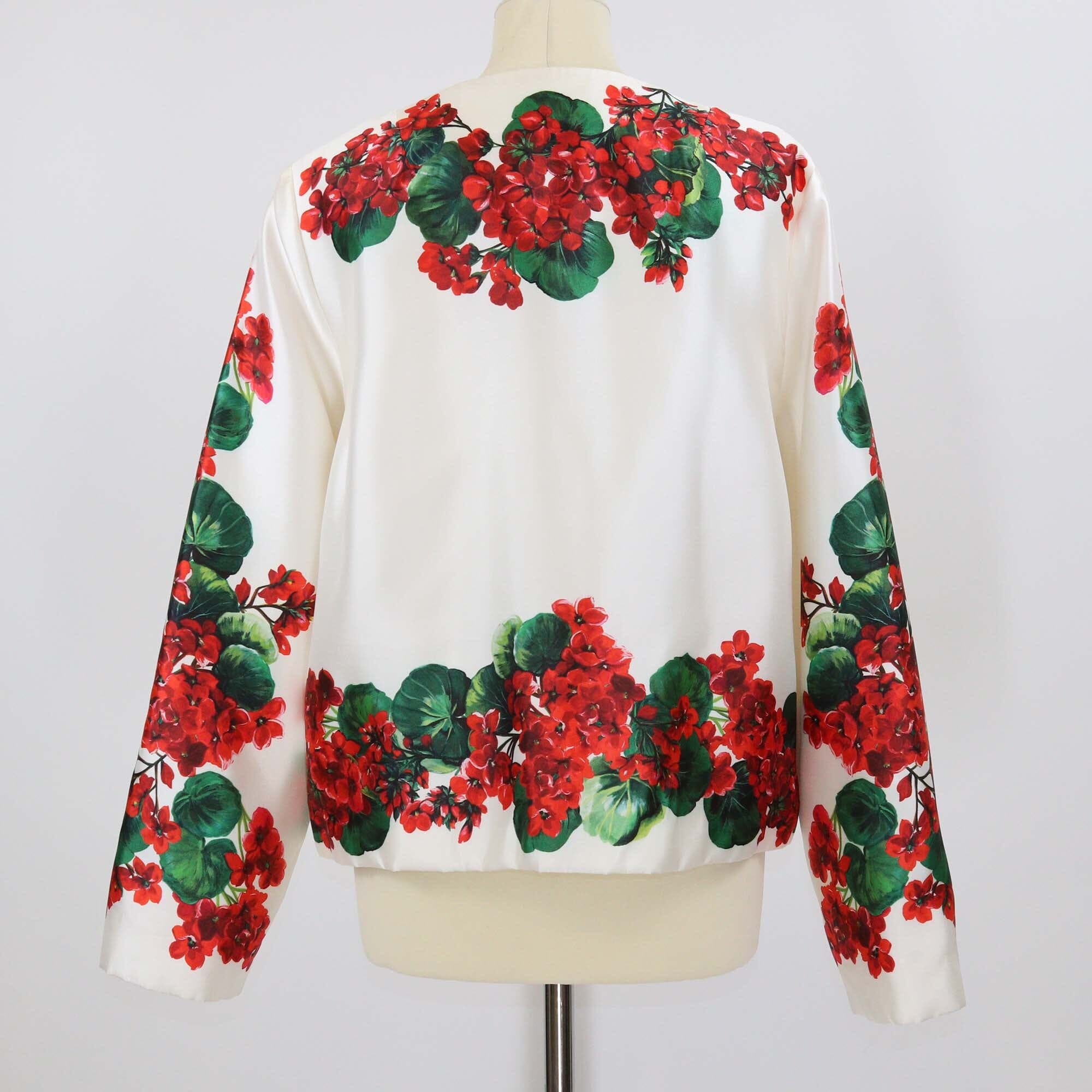 Dolce & Gabbana Floral Printed Silk Breasted Blazer Womens Dolce & Gabbana