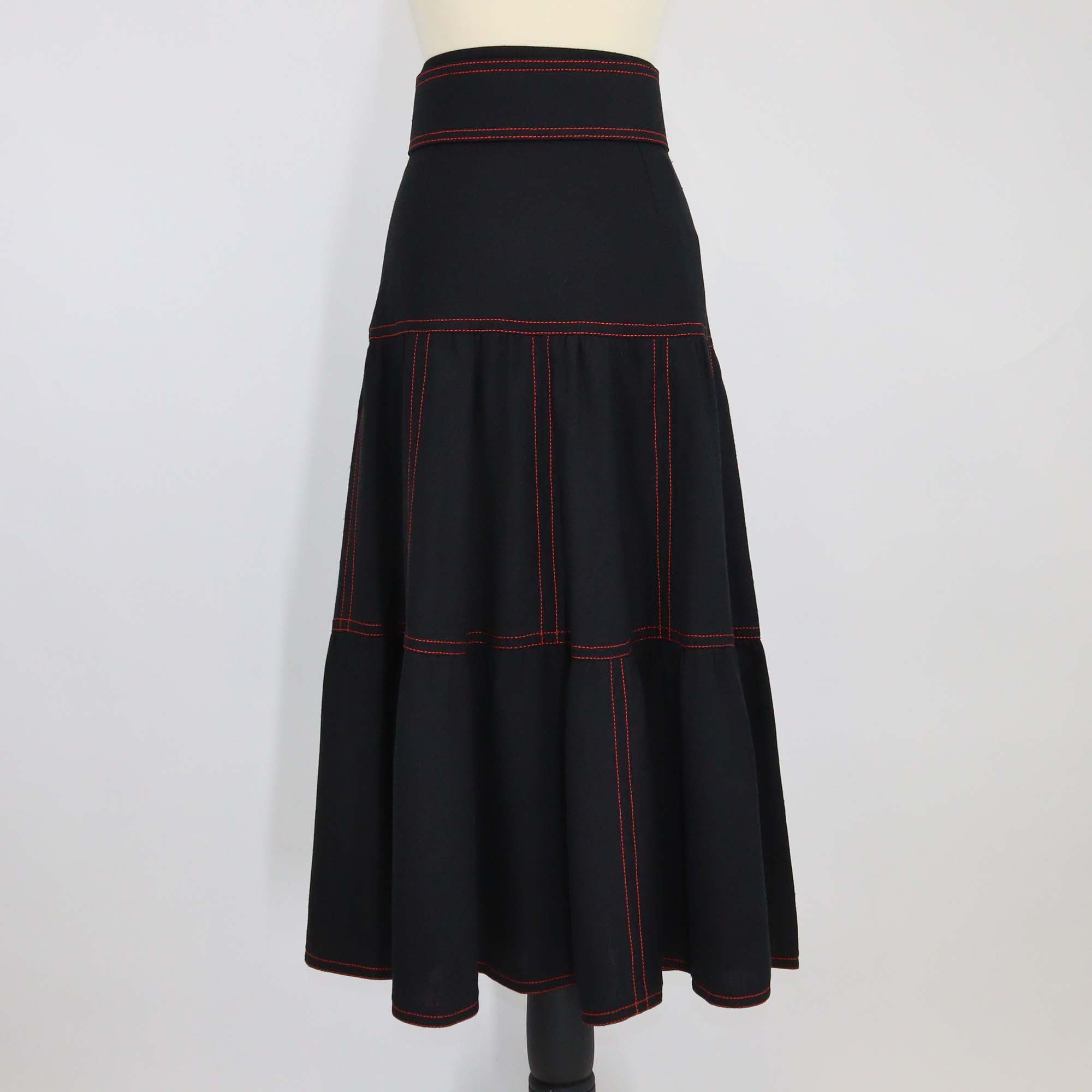 Gucci Black Canvas Hollywood Baby Belted Skirt