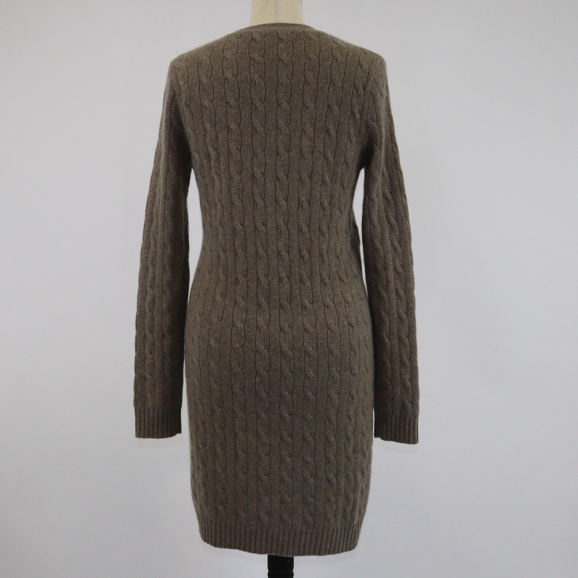 Ralph Laure Brown Pocket Detailed Long Cardigan Womens Ralph Lauren