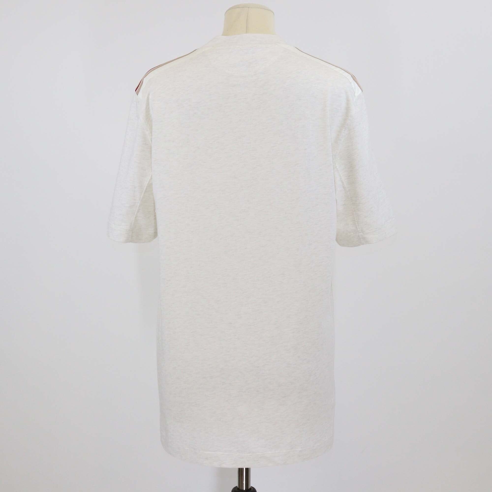 Brunello Cucinelli Grey Cotton Slim Fit Crew Neck T-Shirt Mens Brunello Cucinelli