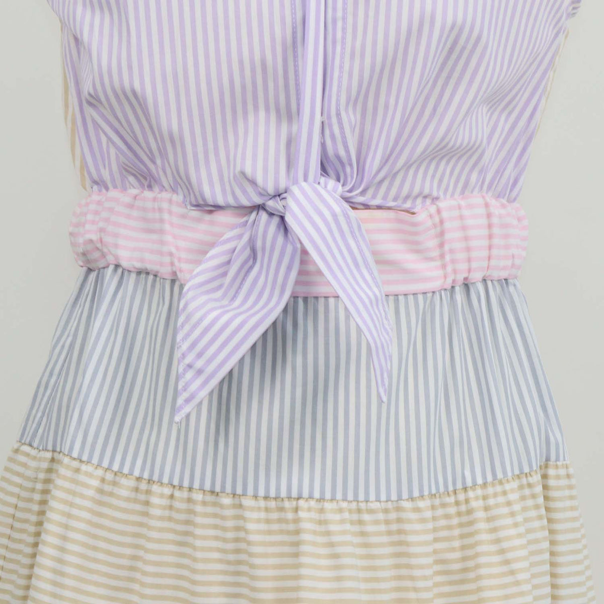 Sandro Multicolor Cotton Striped Tiered Poplin Maxi Shirt Dress