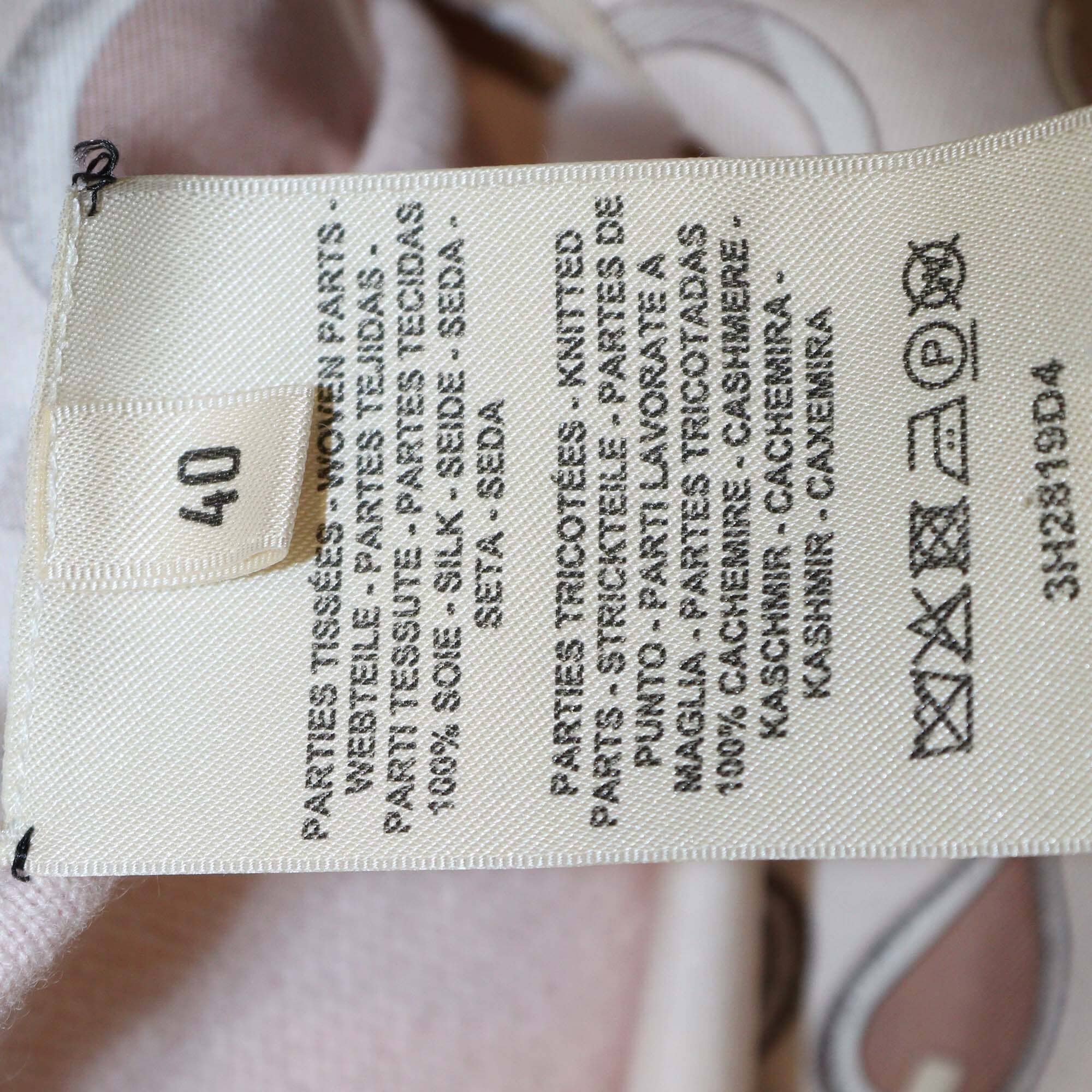 Hermes Pink Silk and Cashmere Knit Do Re Boucles Print Crewneck Sweatshirt Womens Hermes