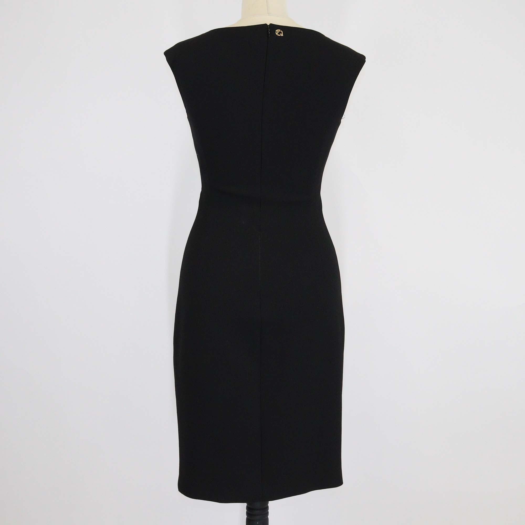 Versace Collection Black Crystal Embellished Sleeveless Mini Dress