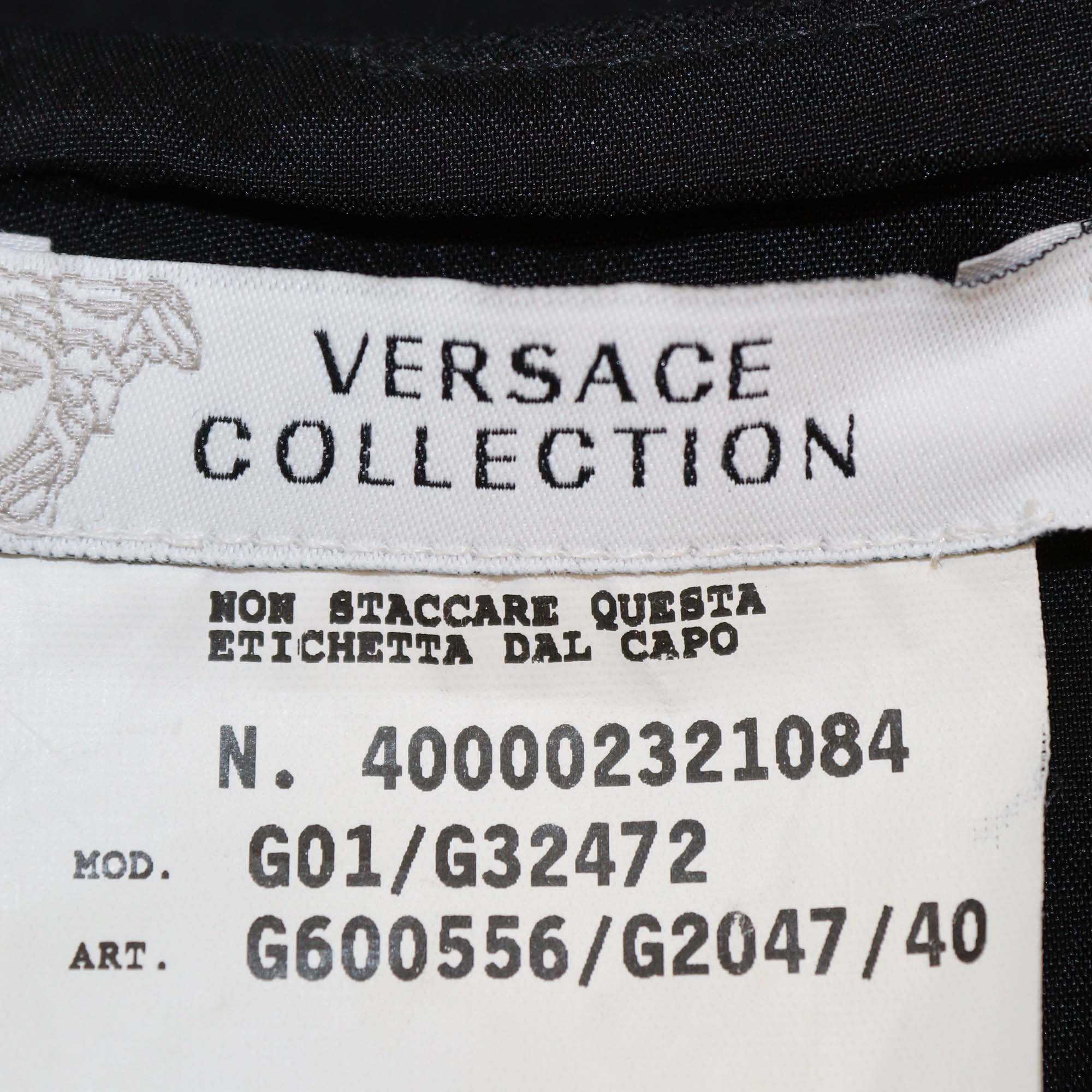 Versace Collection Black Crystal Embellished Sleeveless Mini Dress