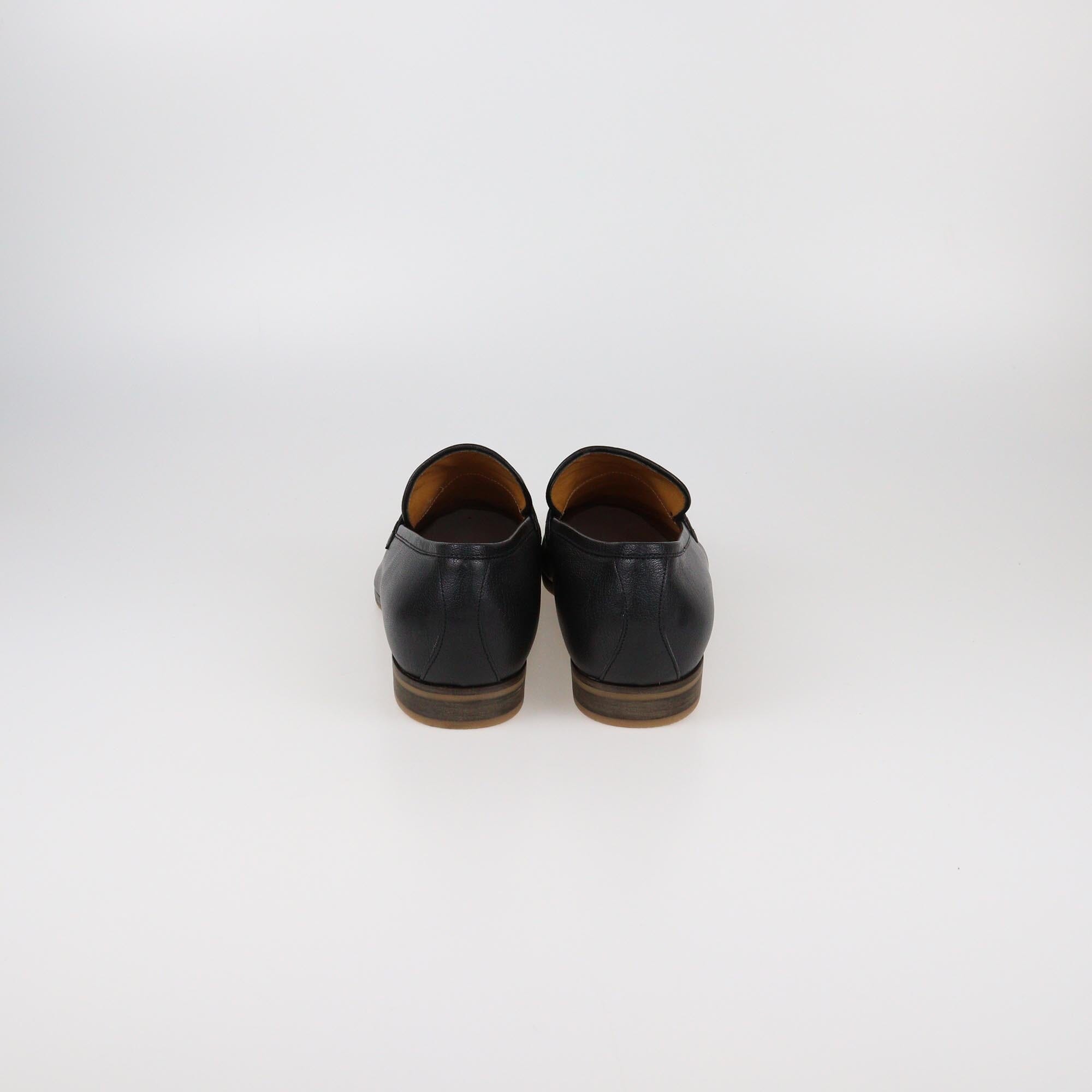 Gucci Black Horsebit Web Detail Slip On Loafers Womens Gucci