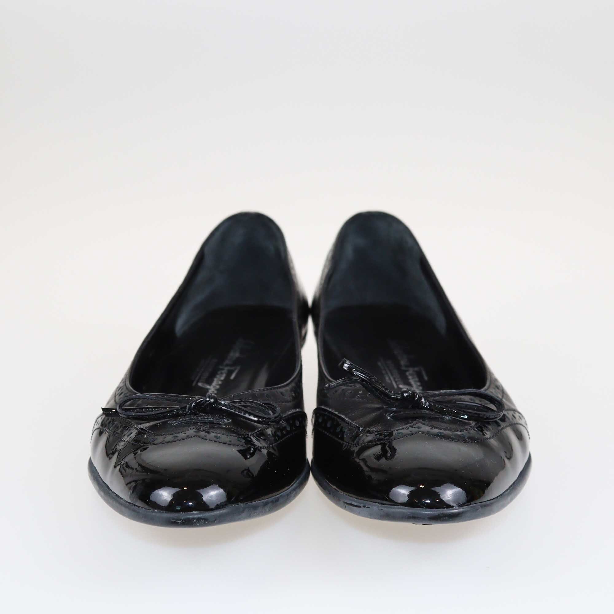 Salvatore Ferragamo Black Bow Ballet Flats Shoes Salvatore Ferragamo