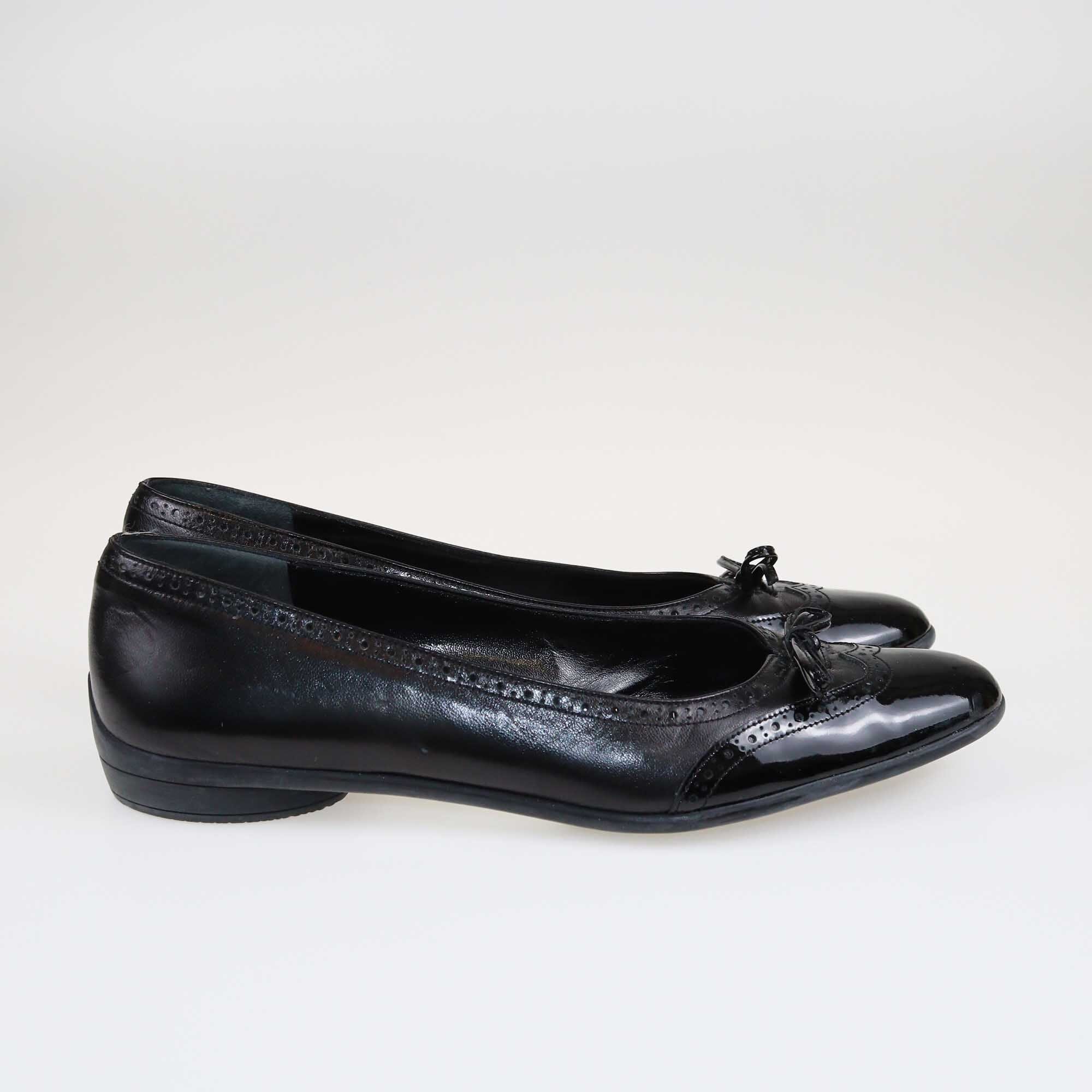 Salvatore Ferragamo Black Bow Ballet Flats Shoes Salvatore Ferragamo