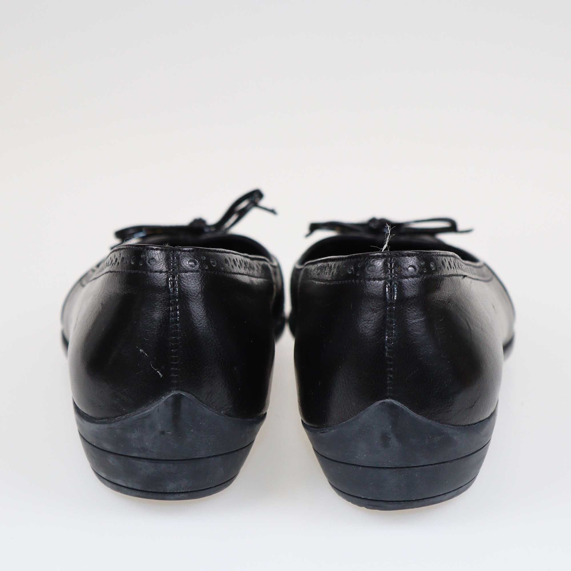 Salvatore Ferragamo Black Bow Ballet Flats Shoes Salvatore Ferragamo