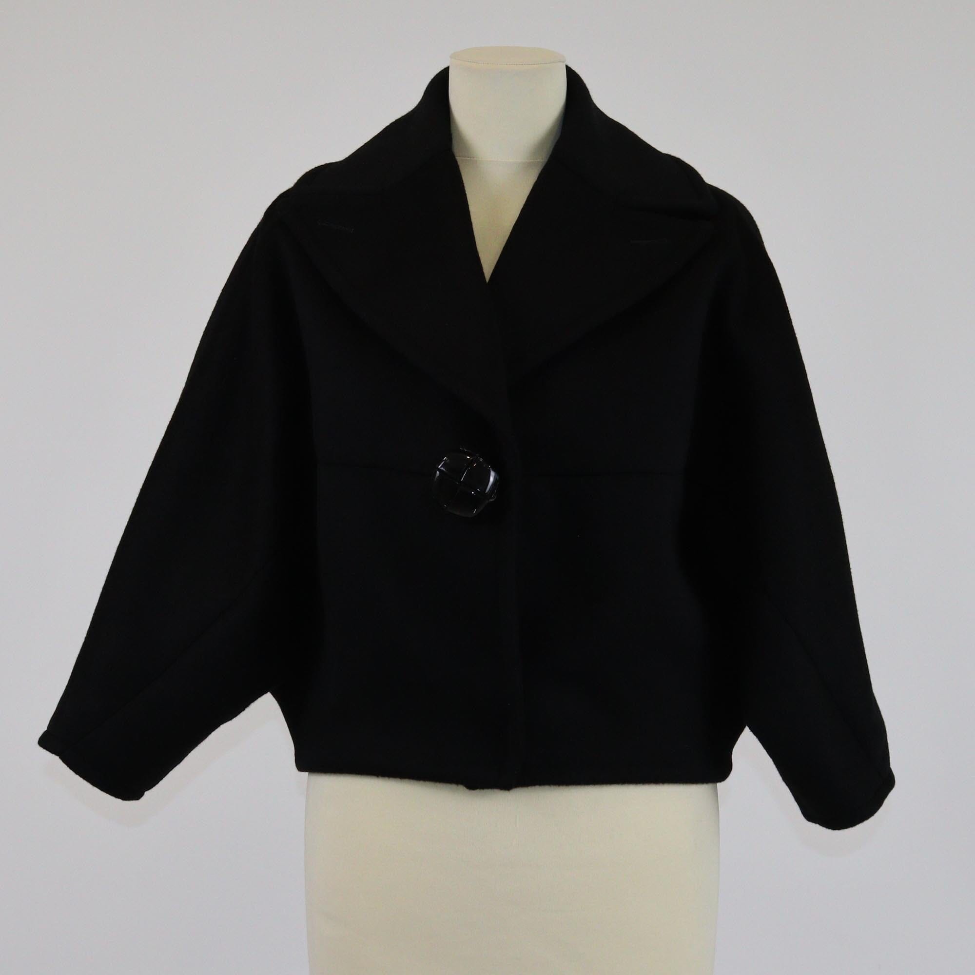 Giambattista Valli Black Crop Bat Sleeve Jacket Womens Giambattista Valli