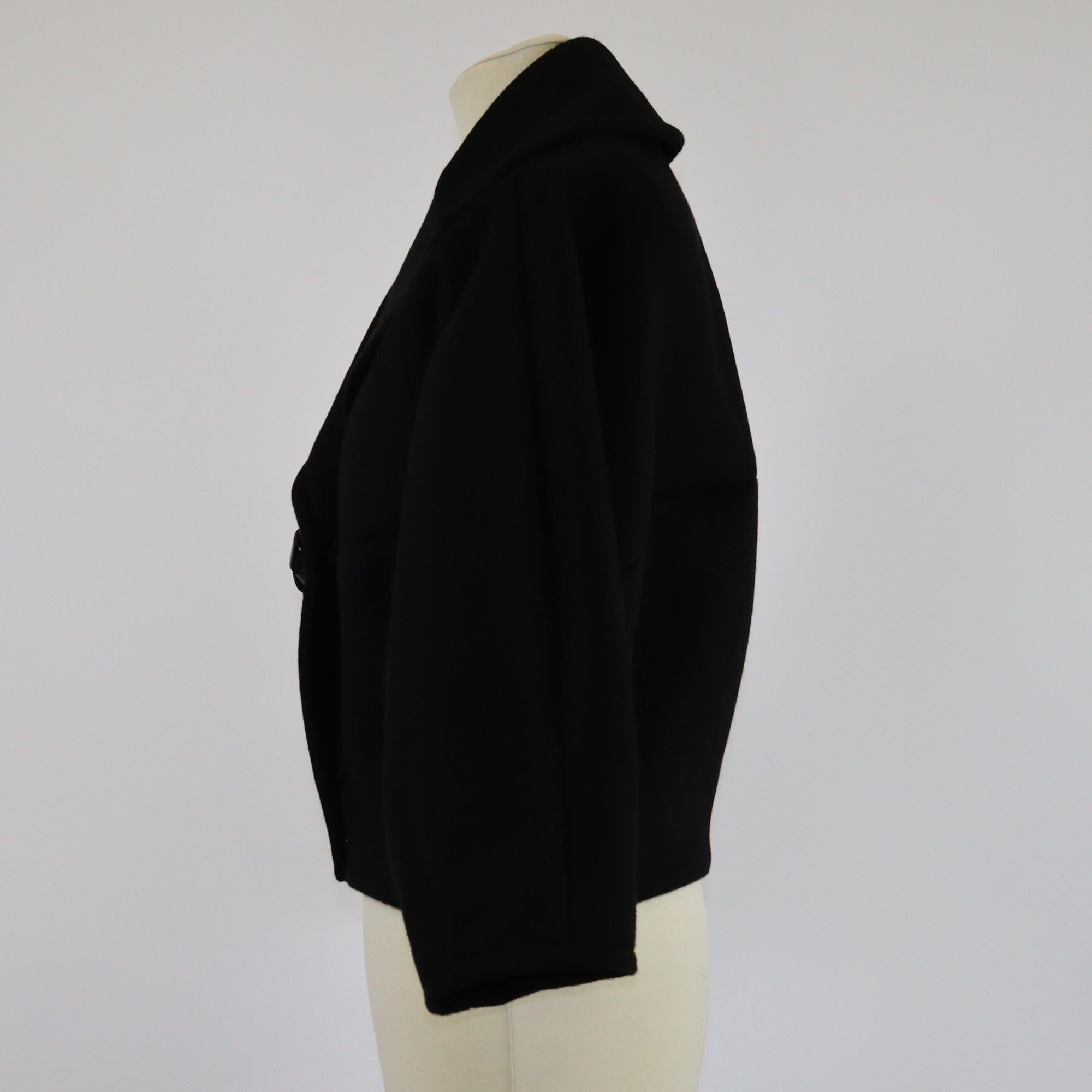 Giambattista Valli Black Crop Bat Sleeve Jacket Womens Giambattista Valli