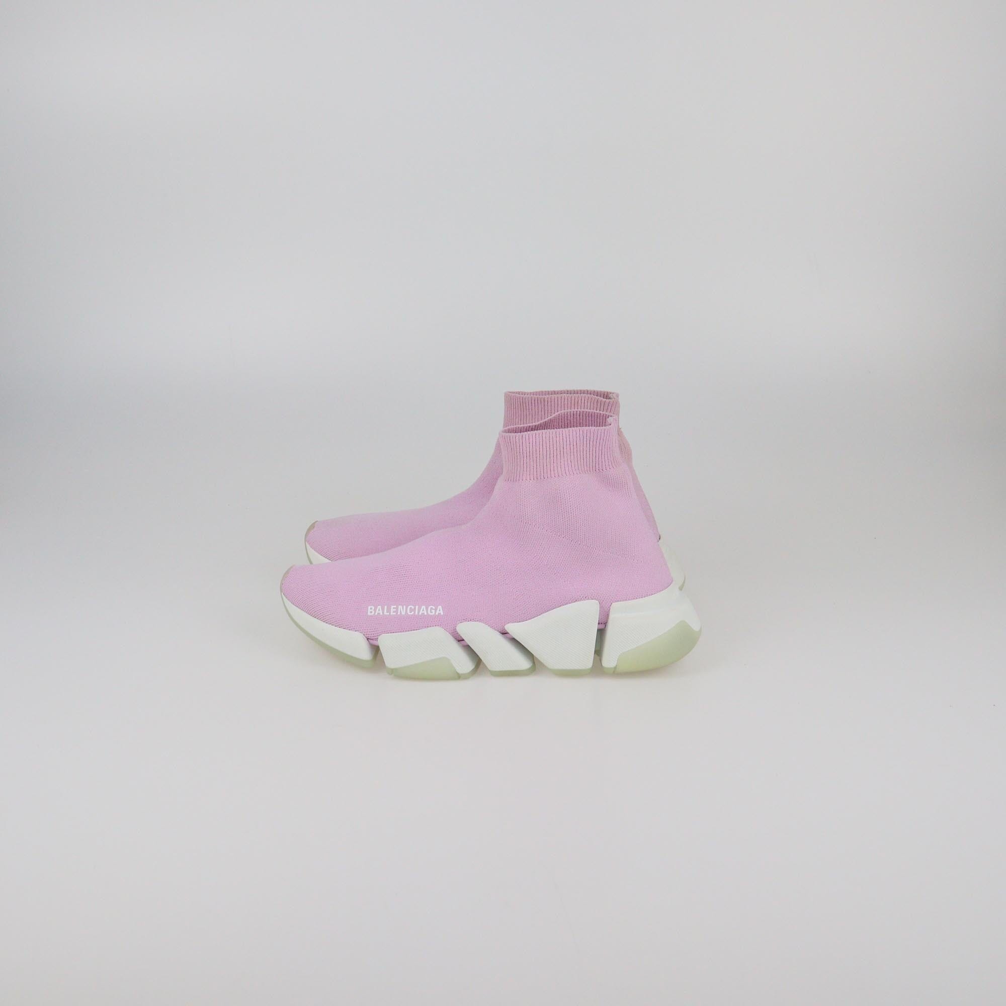 Balenciaga Pink/White Speed 2.0 Trainer Sneakers Womens Balenciaga