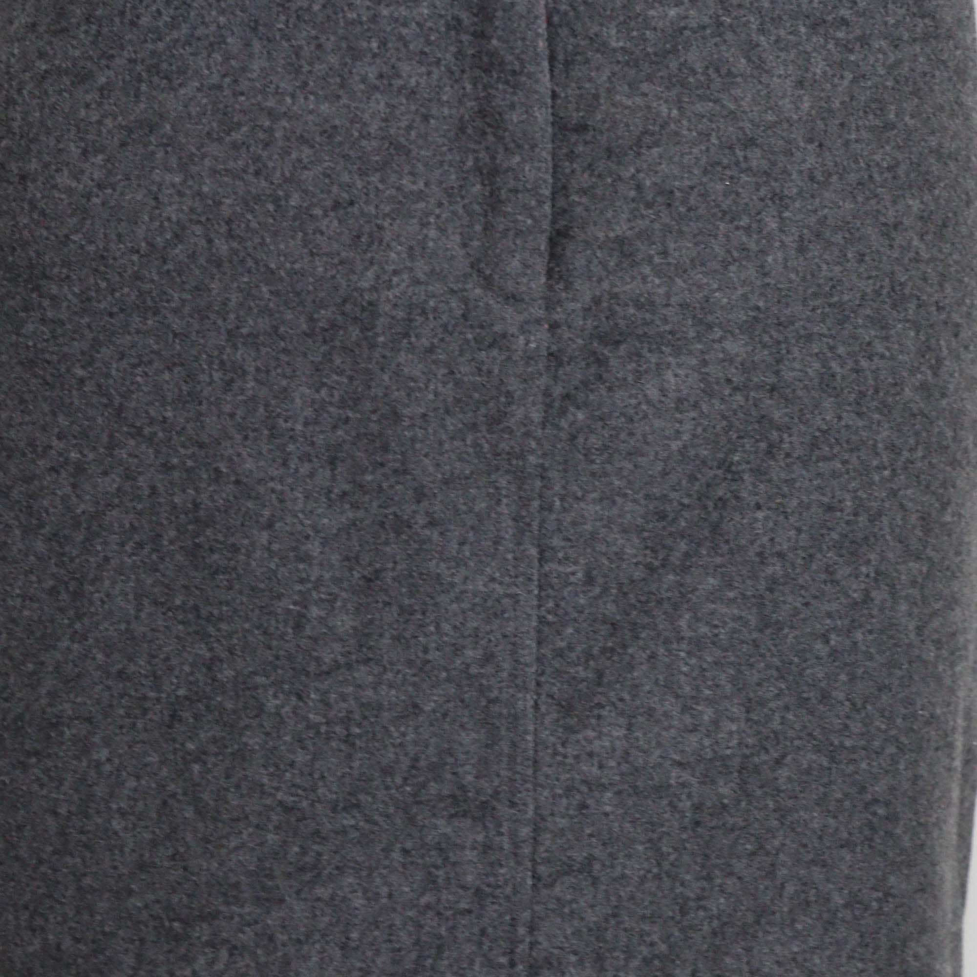 D&G Grey/Black Wool Elastic Waist Midi Skirt