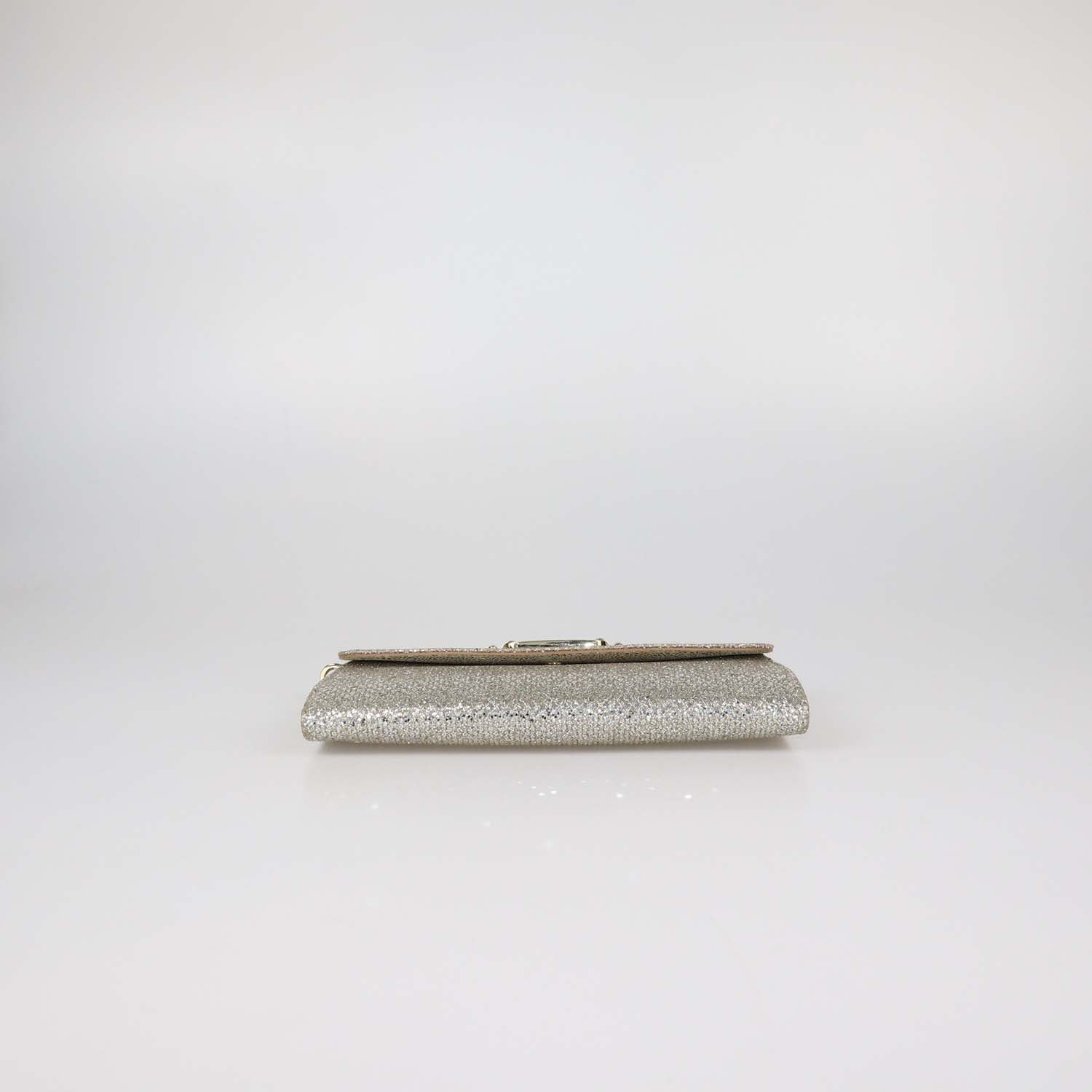 Jimmy Choo Gold Glitter Chain Clutch